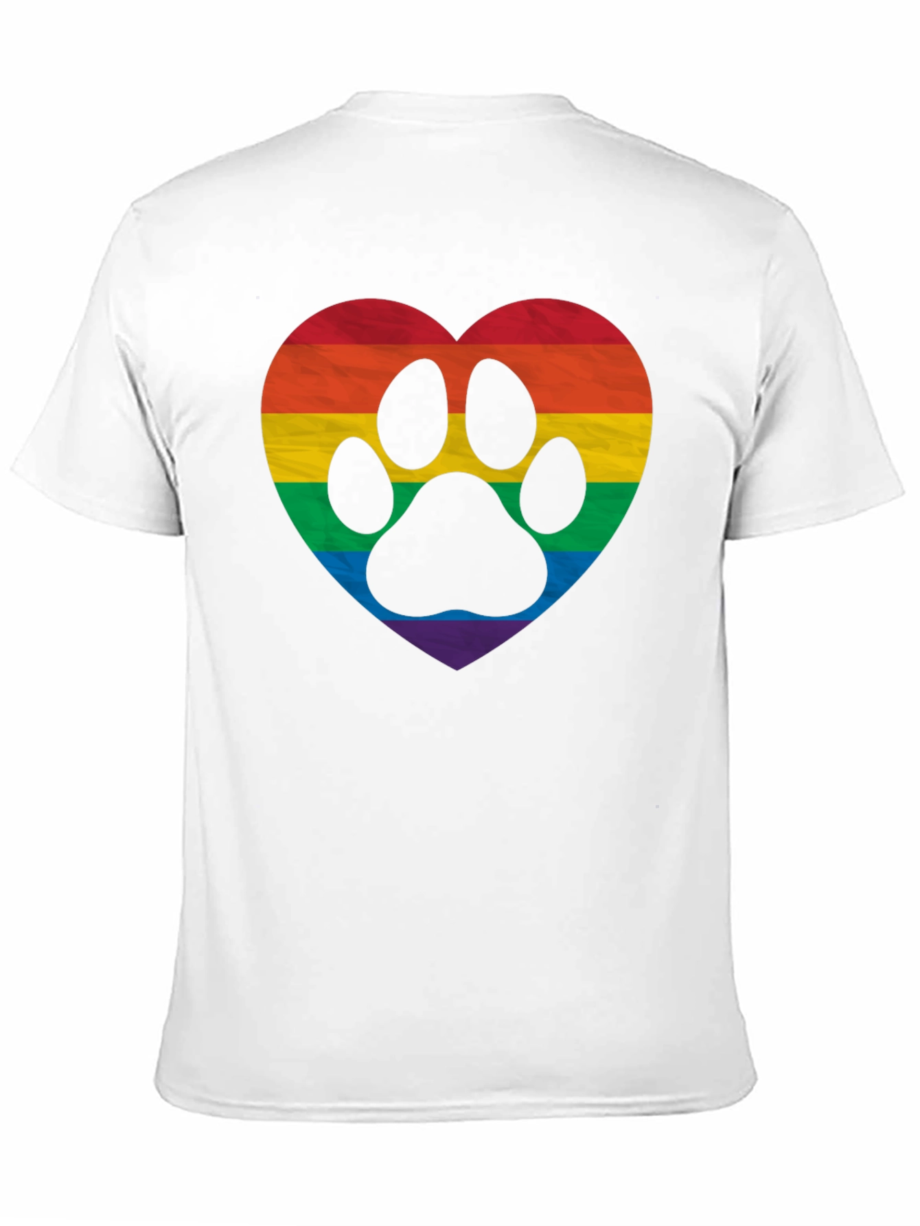 LGBTQ+ Rainbow Paw Print Heart T-Shirt