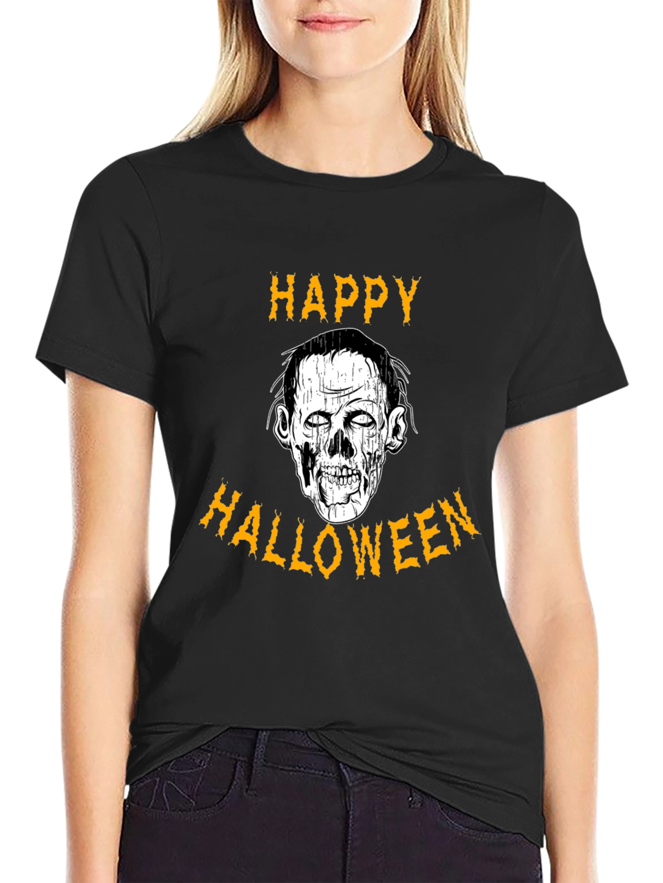 Happy Halloween Zombie Graphic T-Shirt