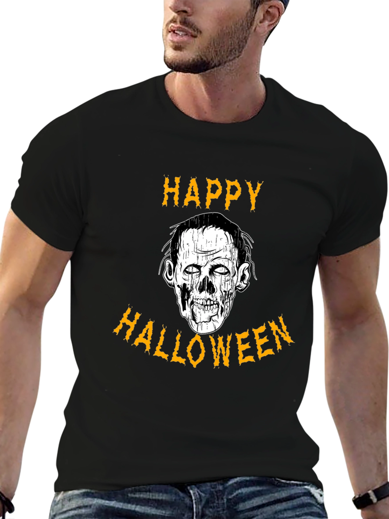 Happy Halloween Zombie Graphic T-Shirt