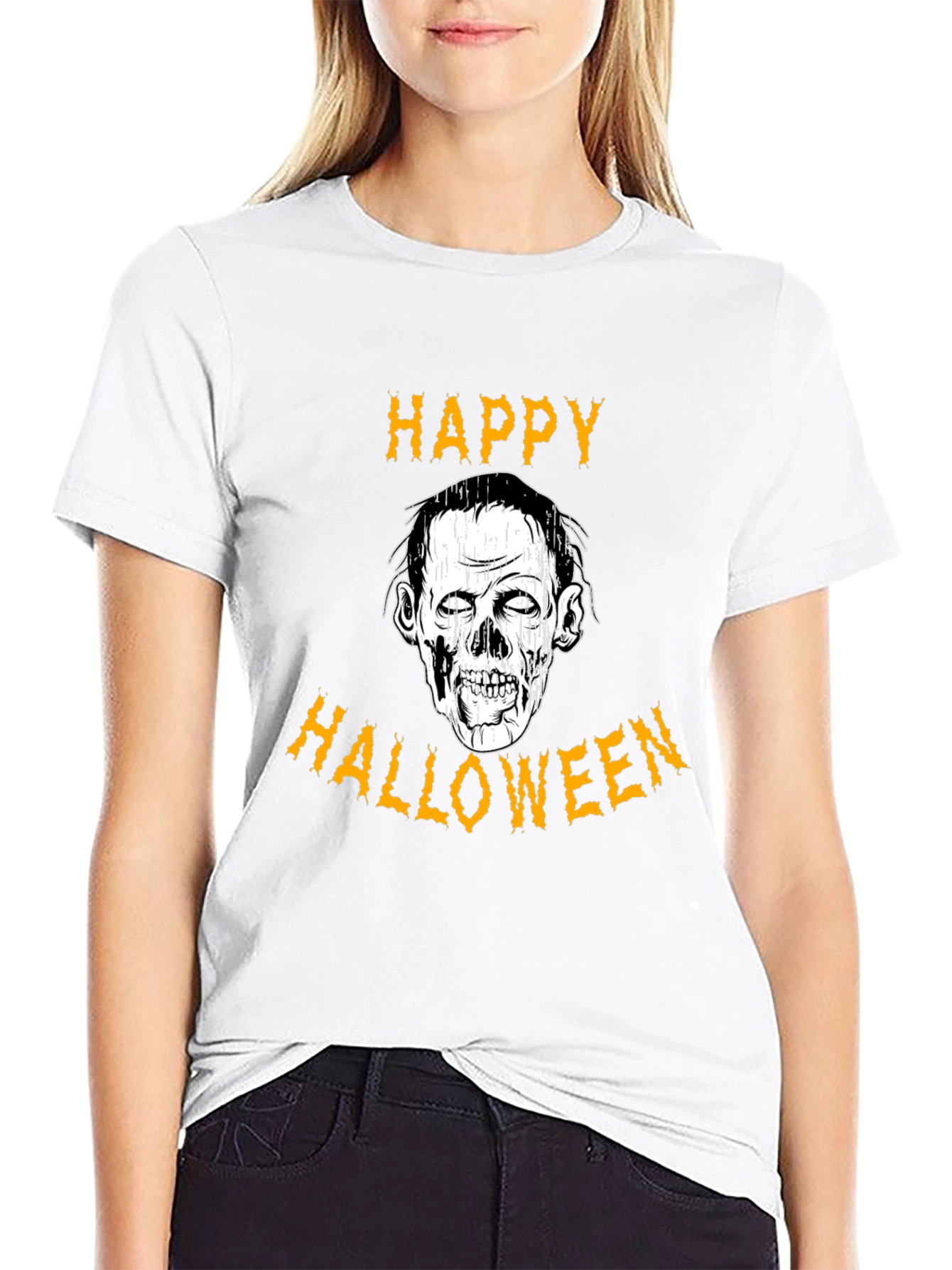 Happy Halloween Zombie Graphic T-Shirt