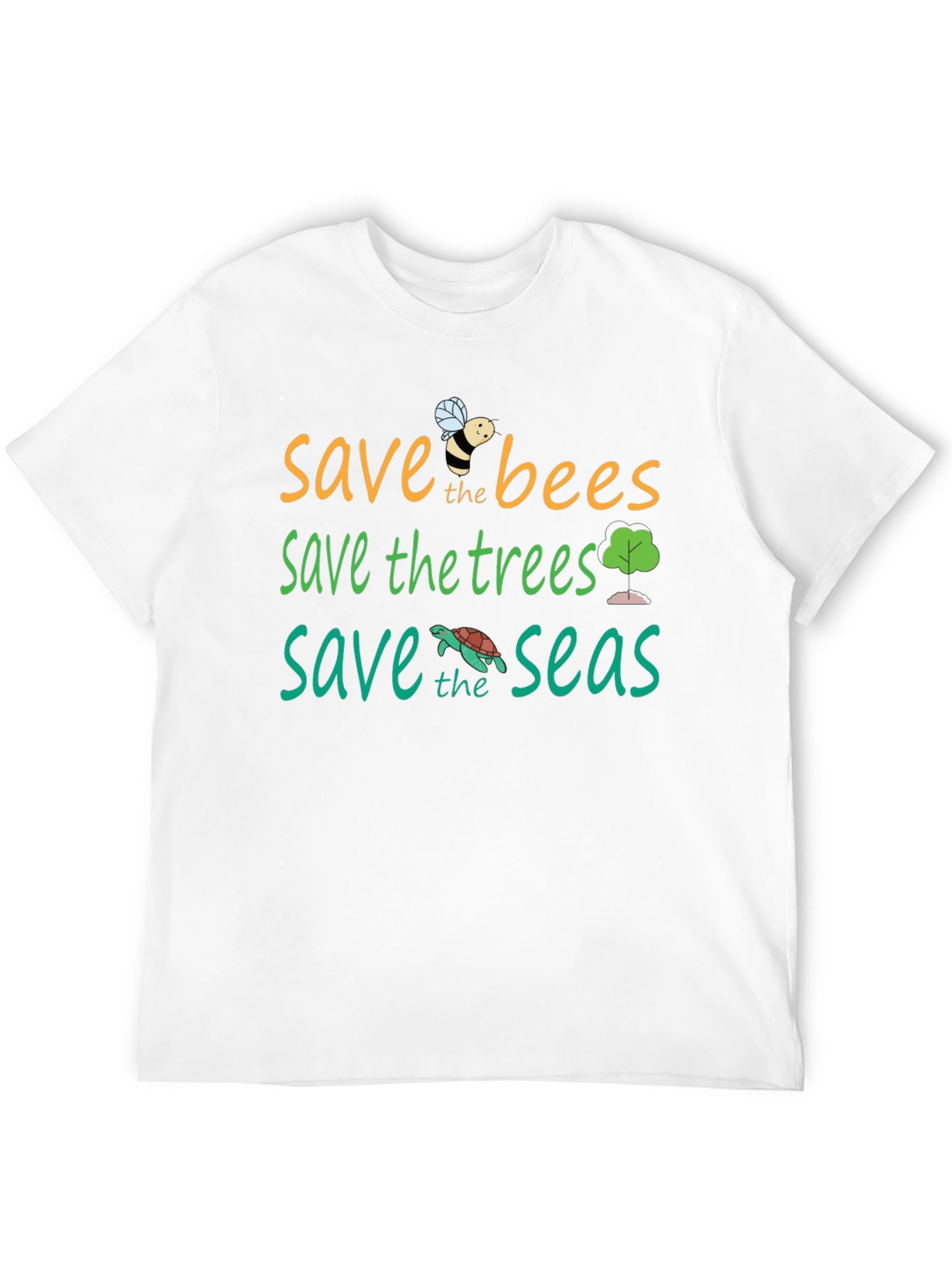 Save the Planet T-Shirt - Bees Trees Seas