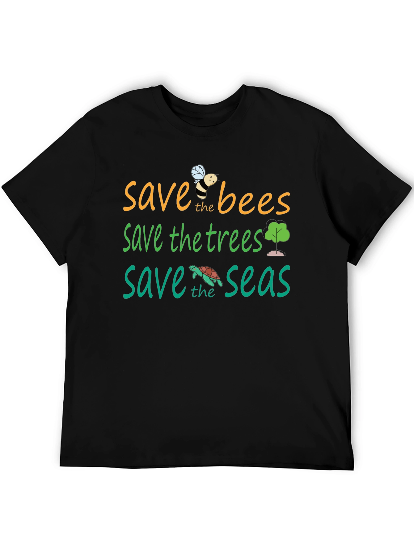 Save the Planet T-Shirt - Bees Trees Seas