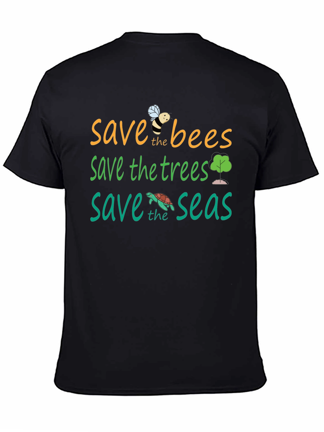 Save the Planet T-Shirt - Bees Trees Seas