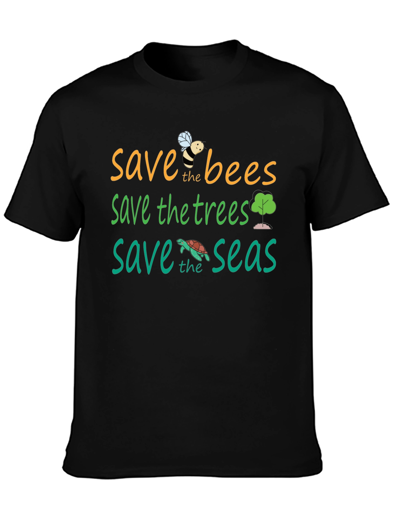 Save the Planet T-Shirt - Bees Trees Seas