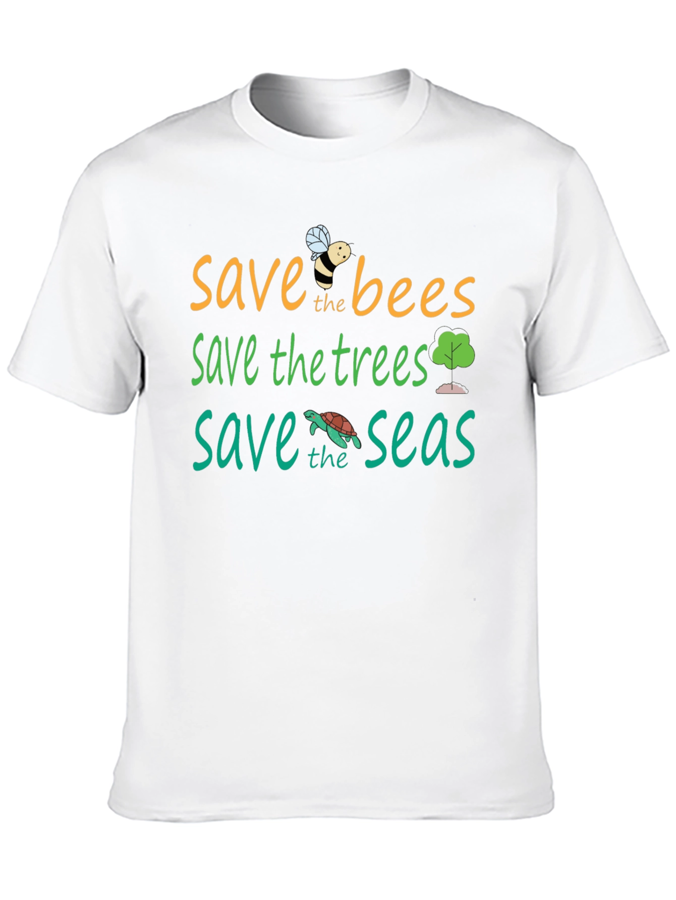 Save the Planet T-Shirt - Bees Trees Seas