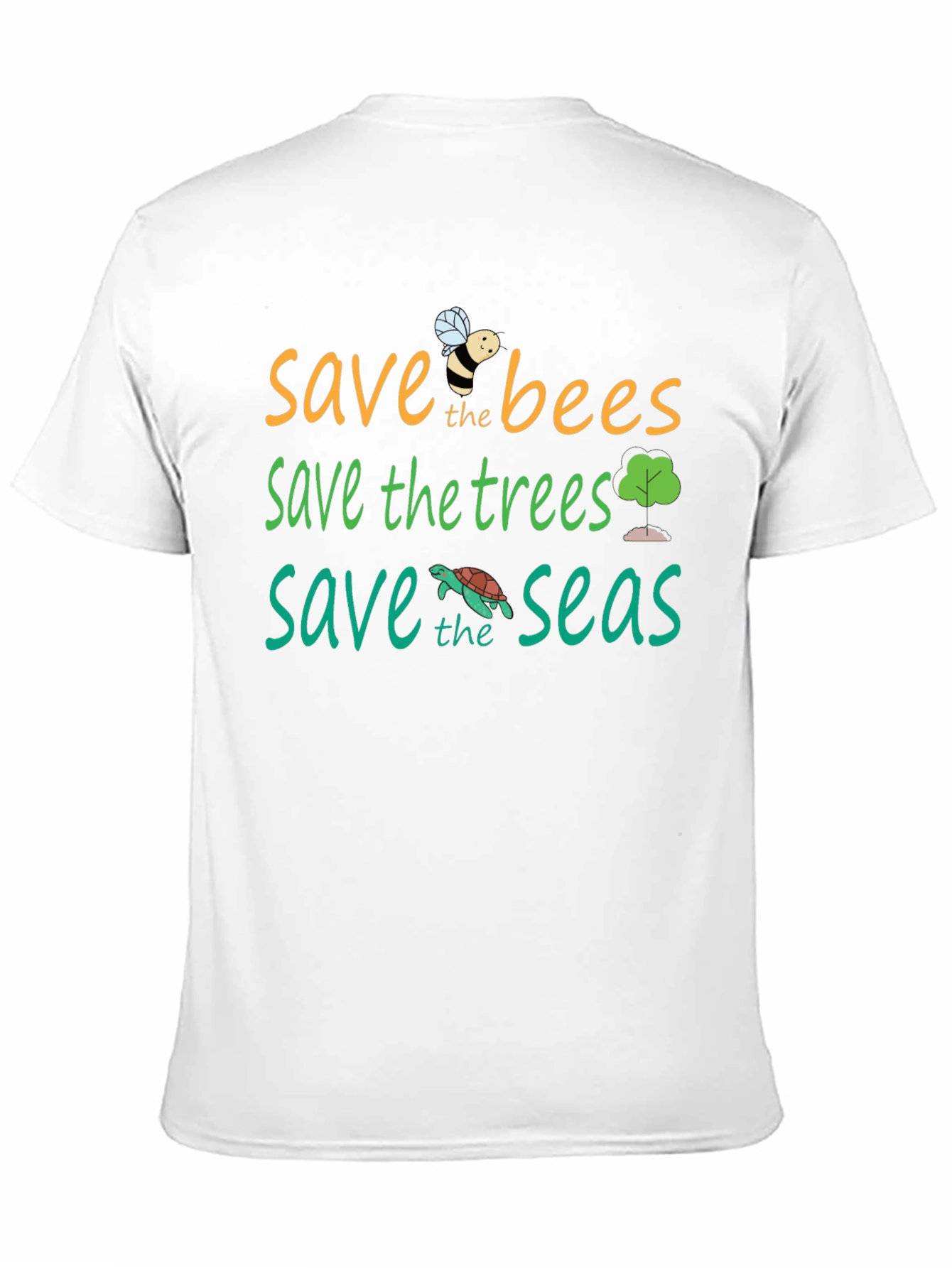 Save the Planet T-Shirt - Bees Trees Seas