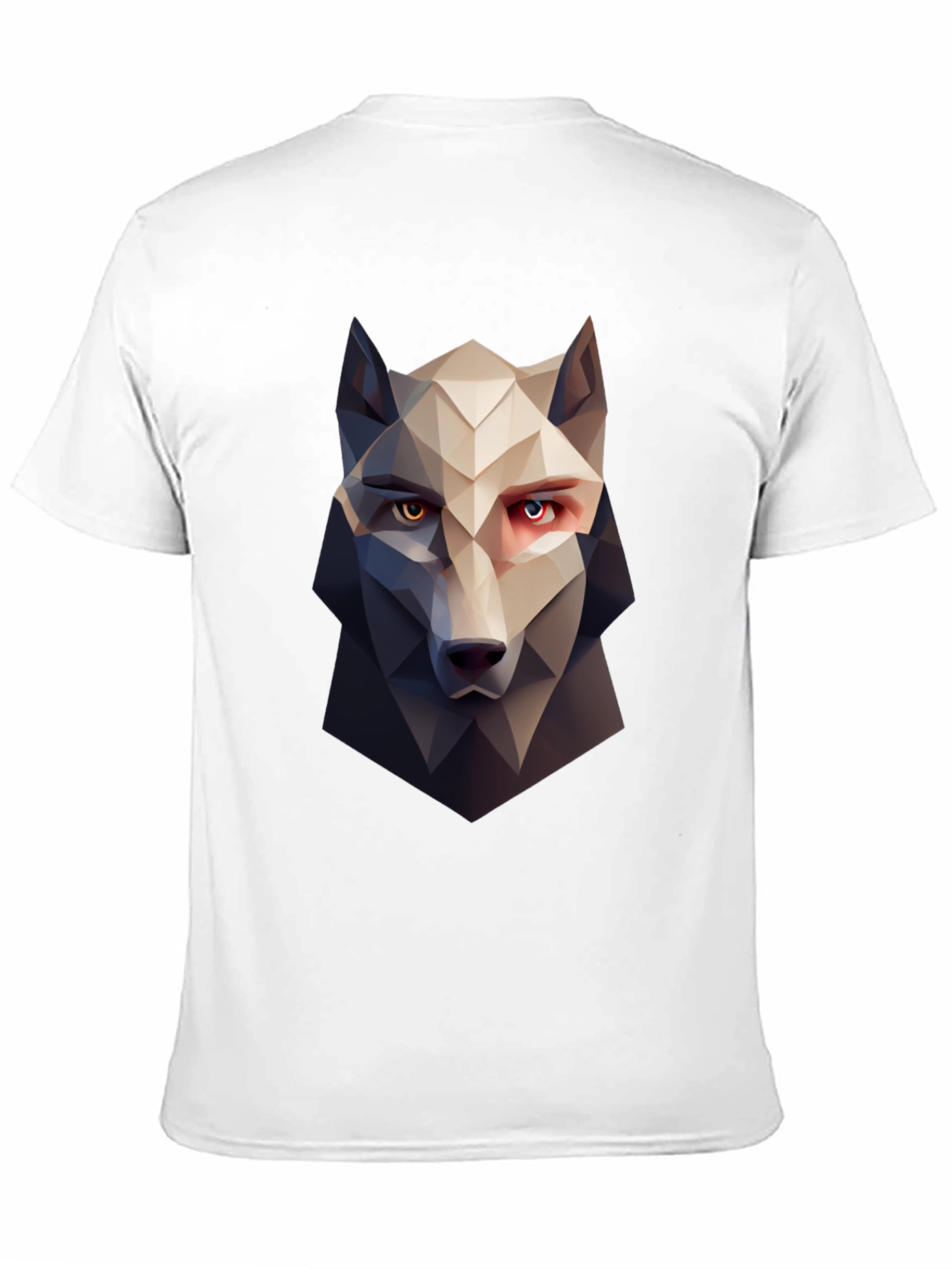 Geometric Wolf Graphic Tee - Stylish Mens Black T-Shirt