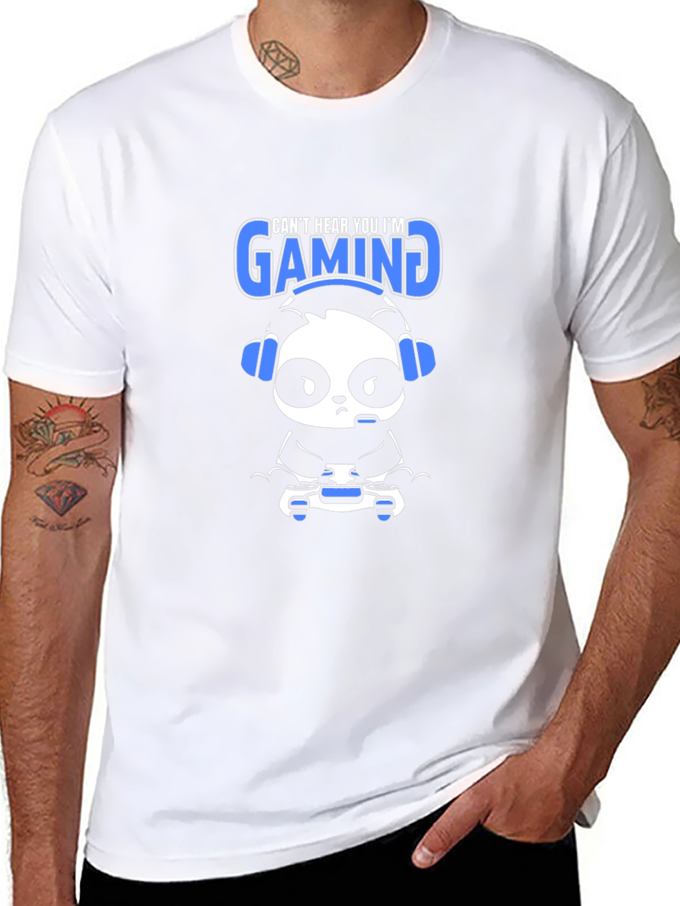 Gamer Panda T-Shirt - Cant Hear You Im Gaming