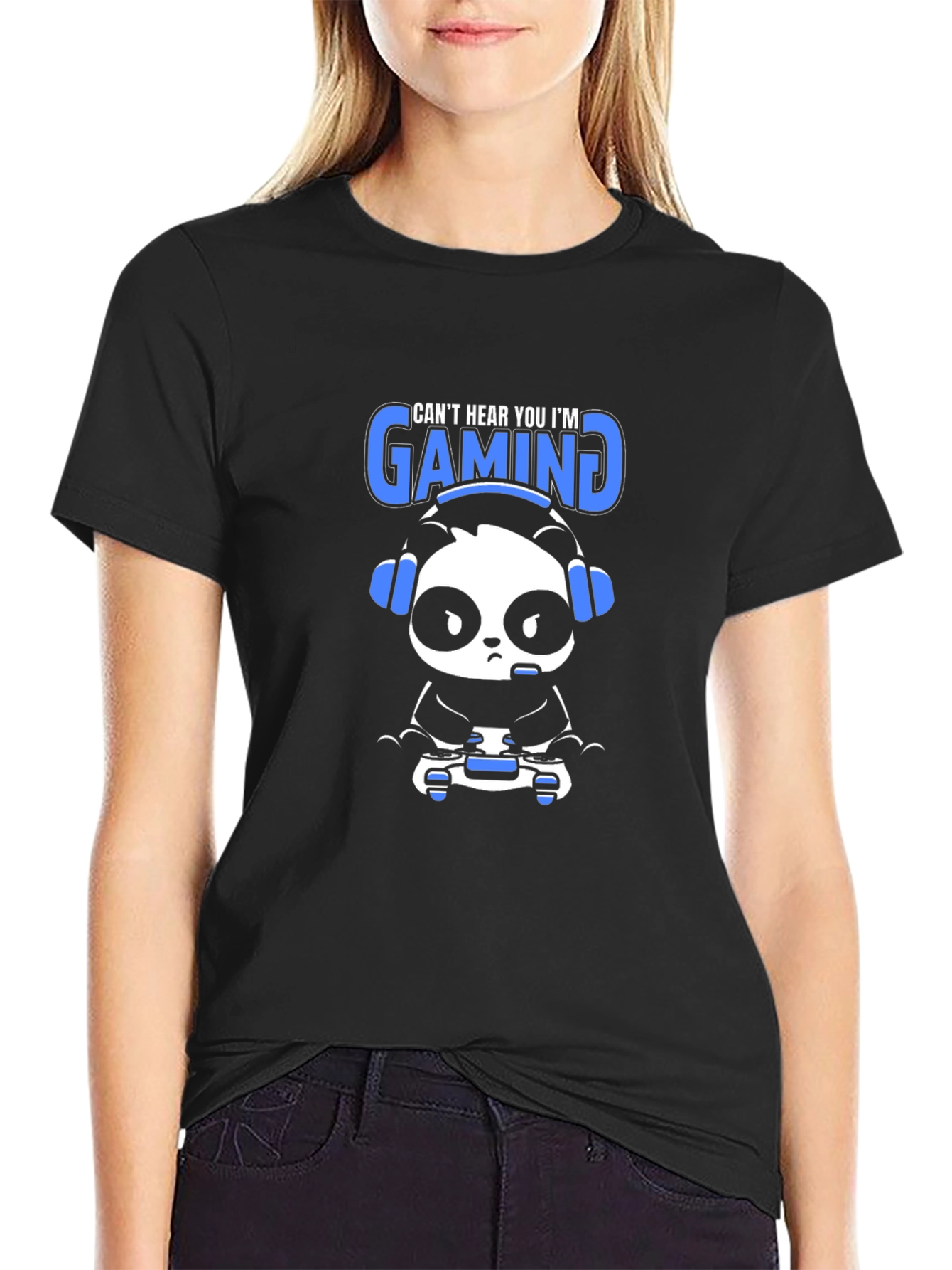 Gamer Panda T-Shirt - Cant Hear You Im Gaming