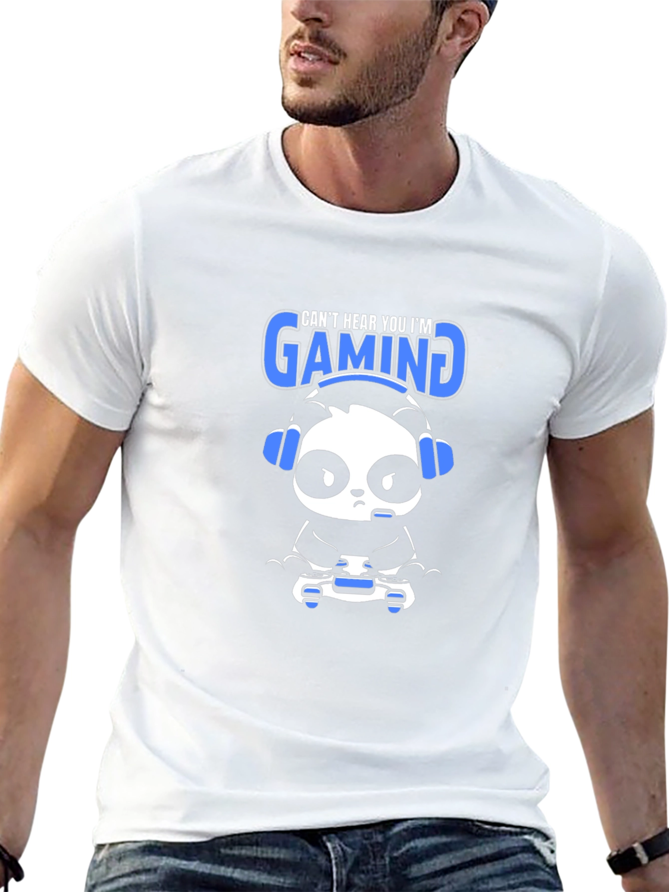 Gamer Panda T-Shirt - Cant Hear You Im Gaming