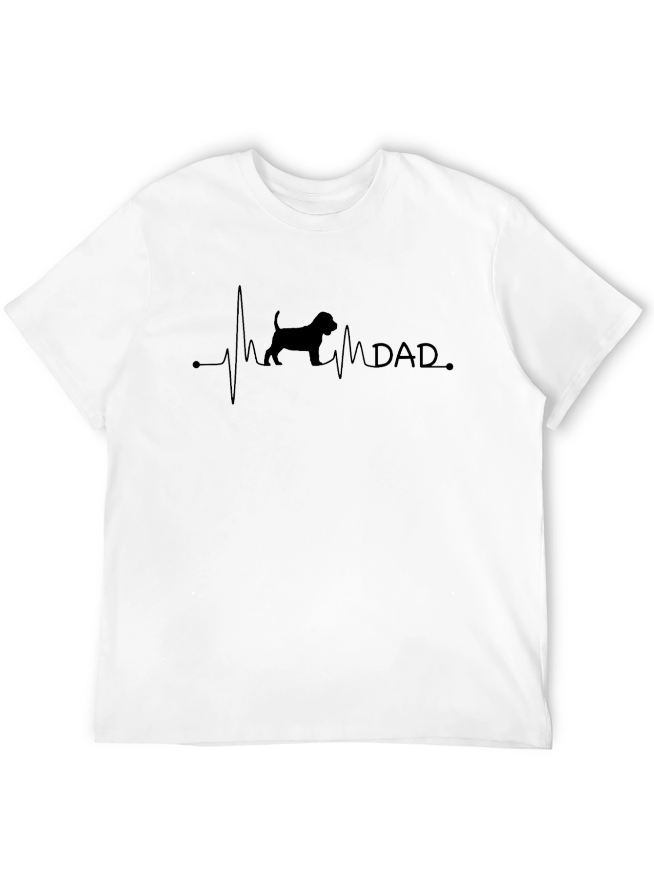 Dog Dad Heartbeat T-Shirt - Black