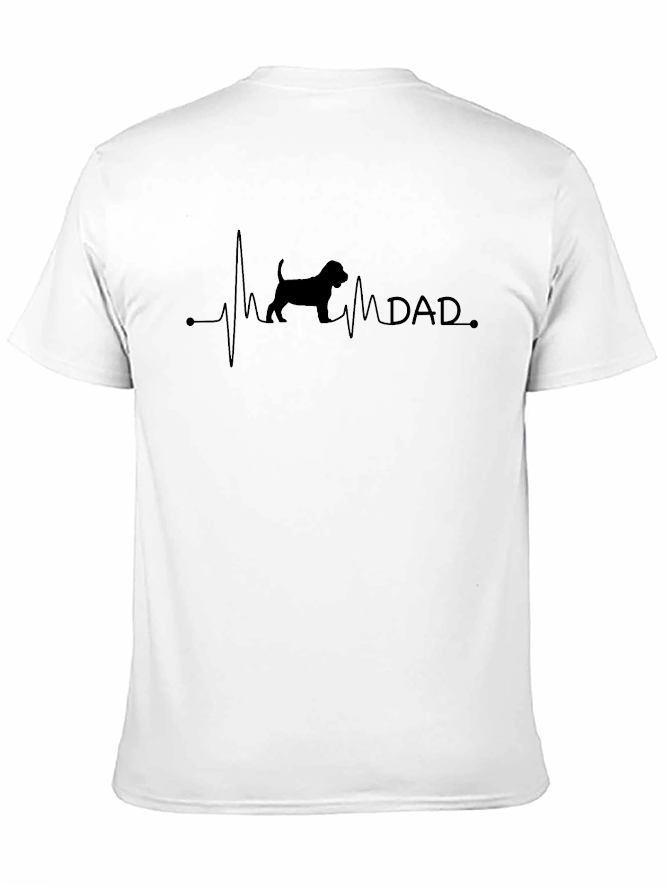 Dog Dad Heartbeat T-Shirt - Black