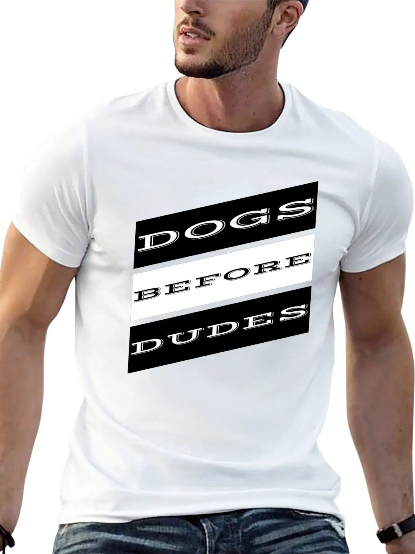 Dog - Dogs Before Dudes Unisex Casual T-Shirt – Clean Design For Daily Comfort
