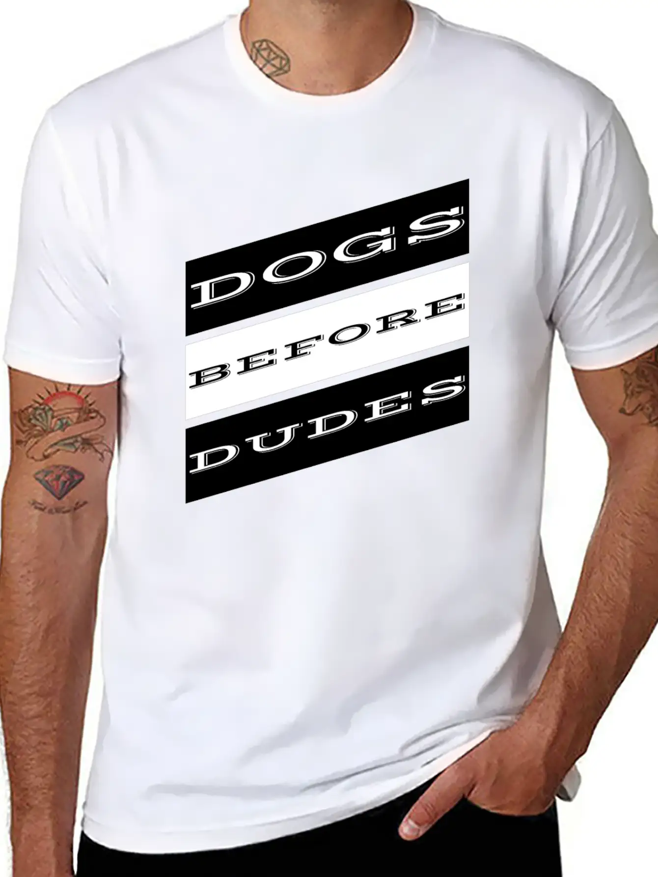 Dog - Dogs Before Dudes Unisex Casual T-Shirt – Clean Design For Daily Comfort