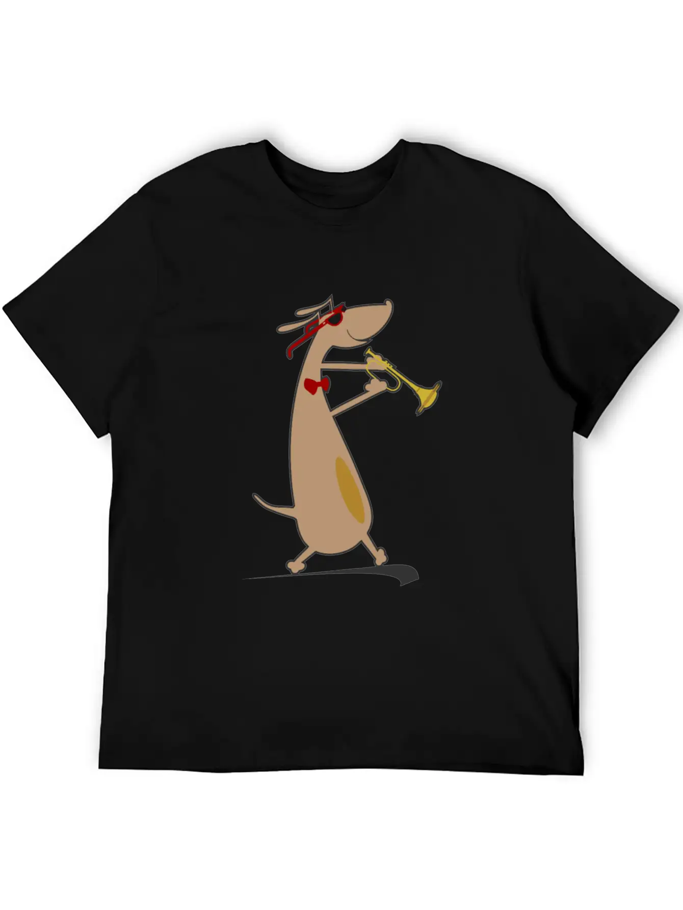 Dog Is Playing Trumpet Unisex Casual T-Shirt – Clean Design For Daily Comfort