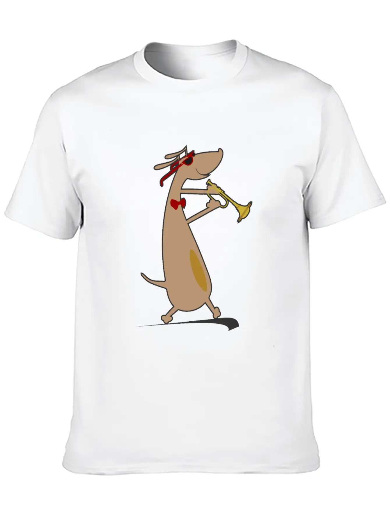 Dog Is Playing Trumpet Unisex Casual T-Shirt – Clean Design For Daily Comfort