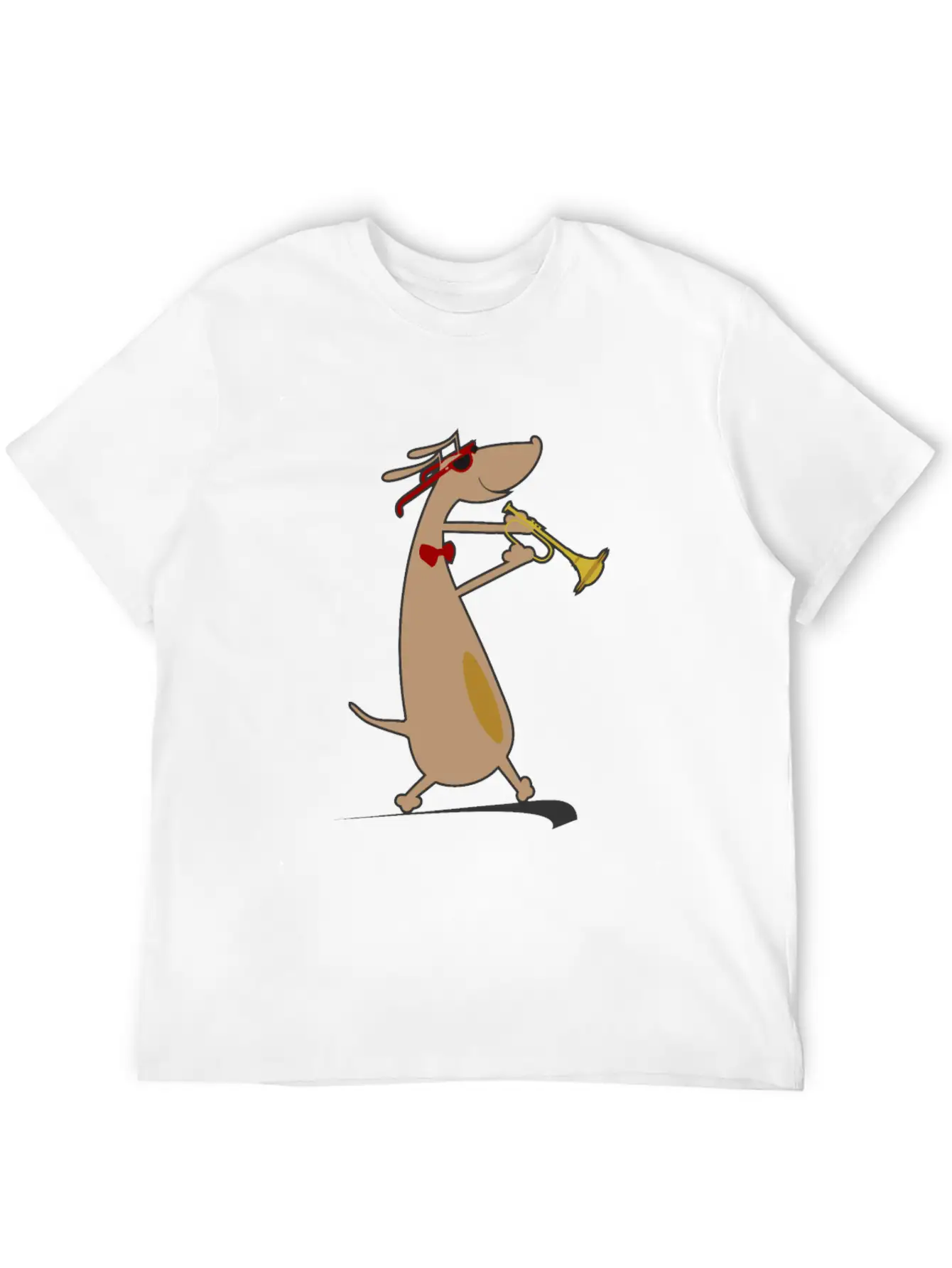Dog Is Playing Trumpet Unisex Casual T-Shirt – Clean Design For Daily Comfort