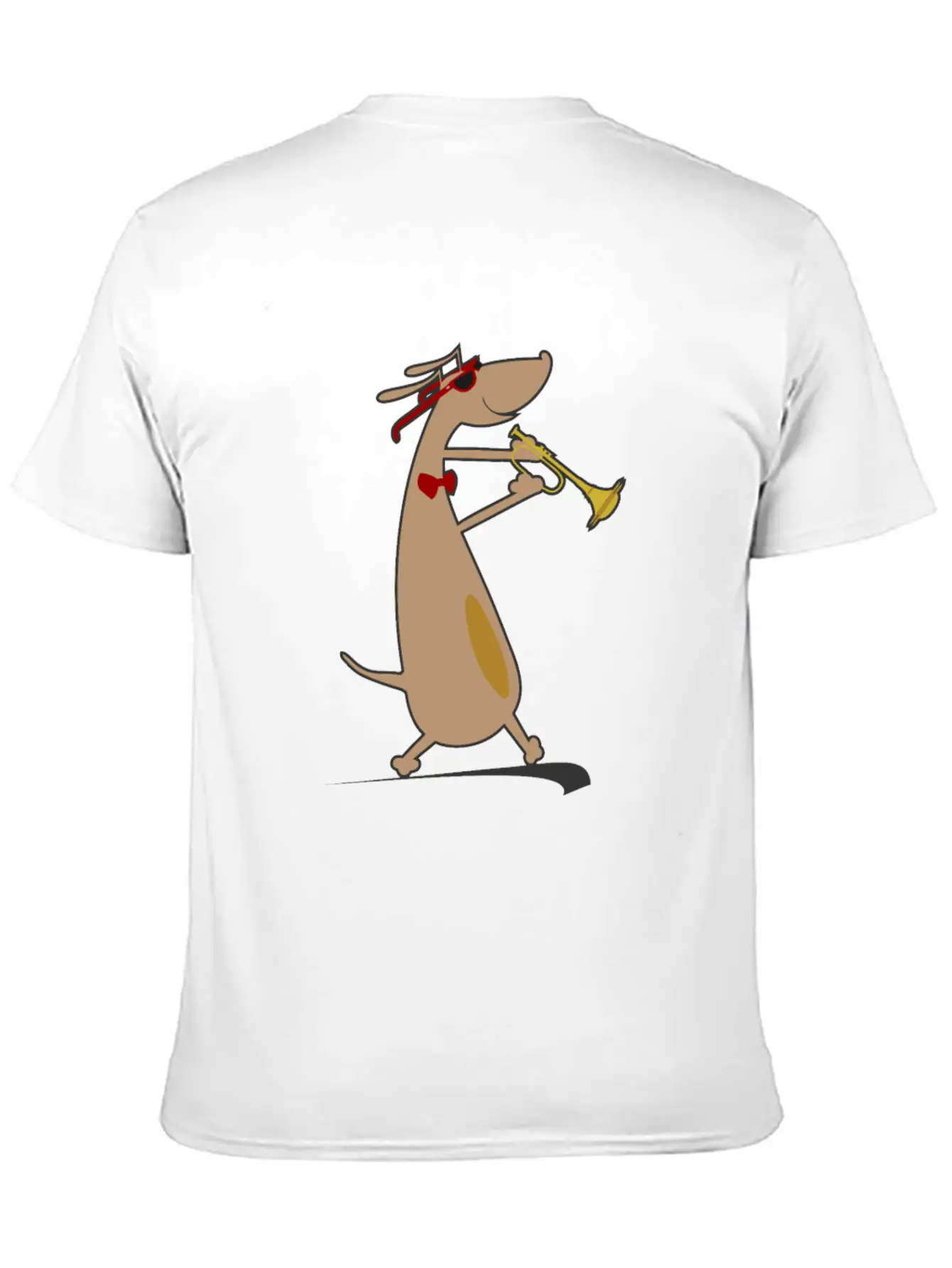 Dog Is Playing Trumpet Unisex Casual T-Shirt – Clean Design For Daily Comfort