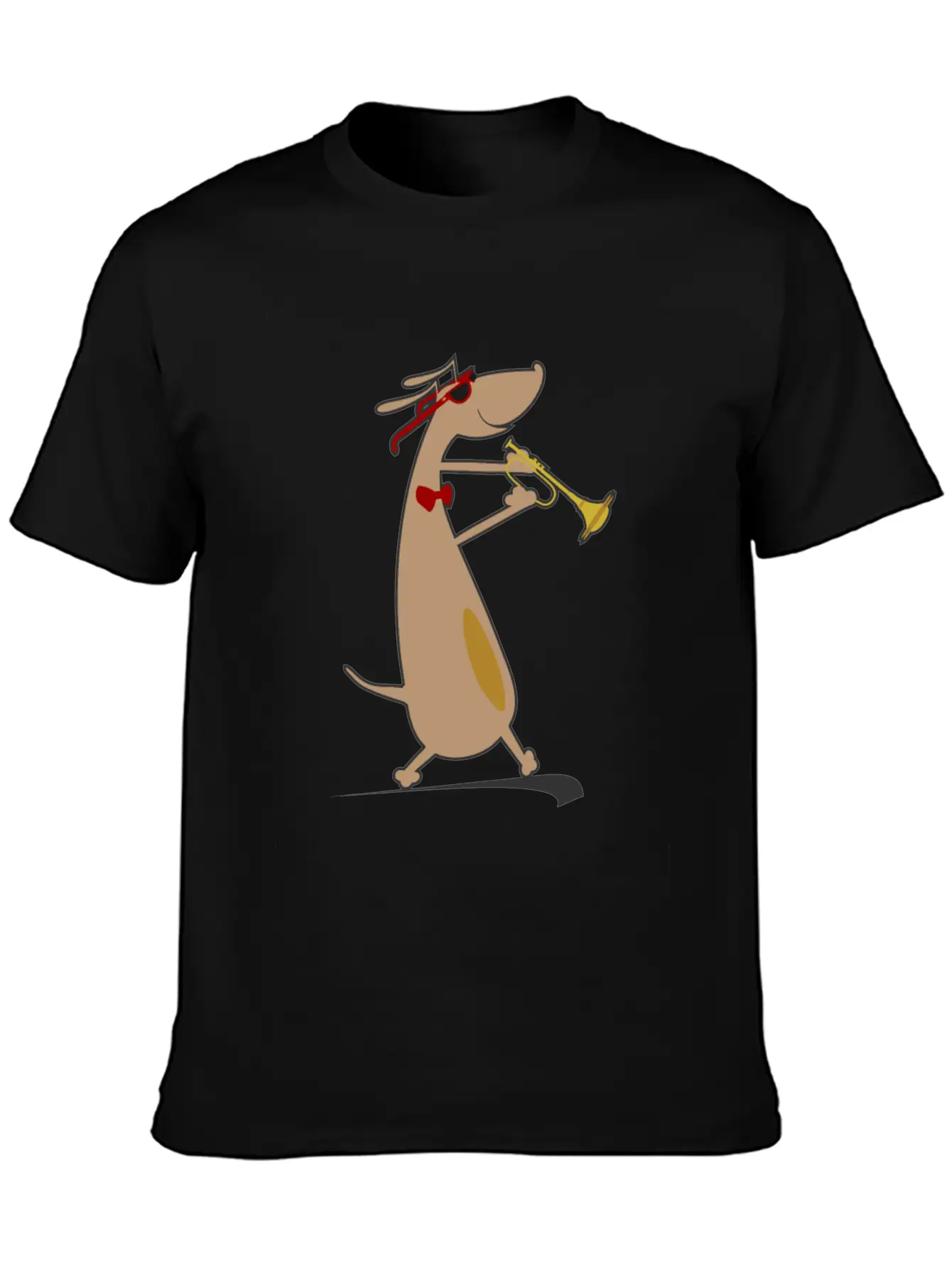 Dog Is Playing Trumpet Unisex Casual T-Shirt – Clean Design For Daily Comfort