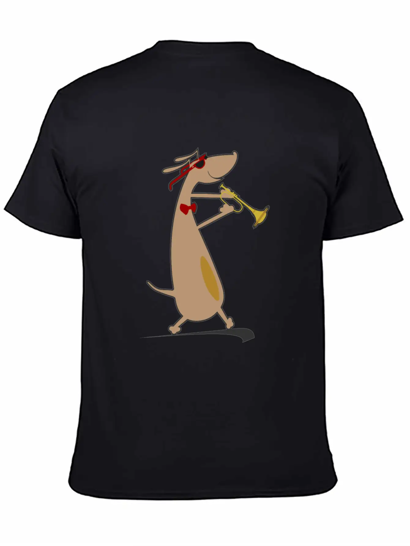 Dog Is Playing Trumpet Unisex Casual T-Shirt – Clean Design For Daily Comfort