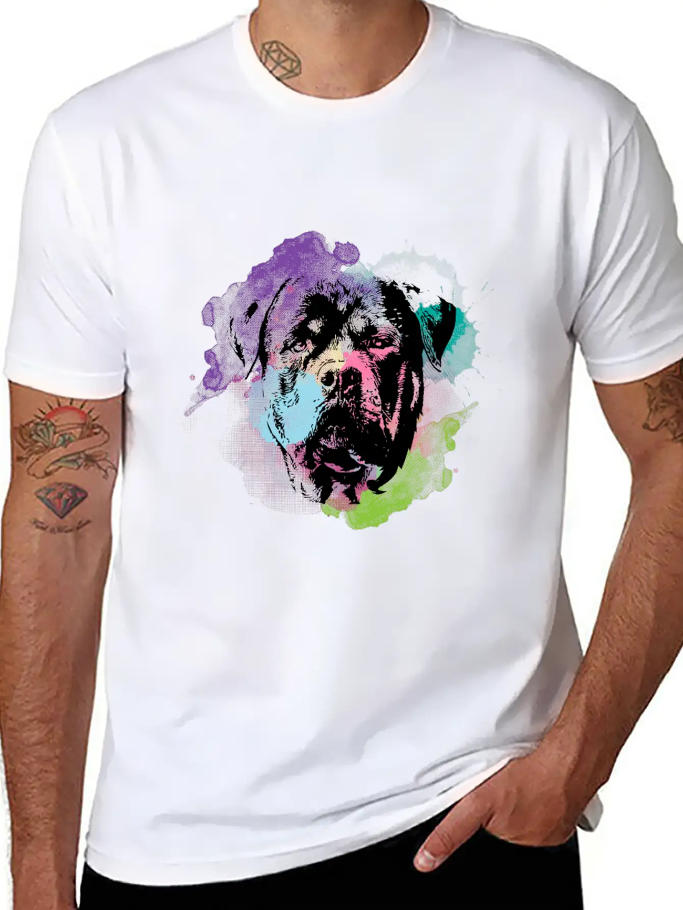 Dog Lover I Splash Art Rottweiler Unisex Casual T-Shirt – Clean Design For Daily Comfort