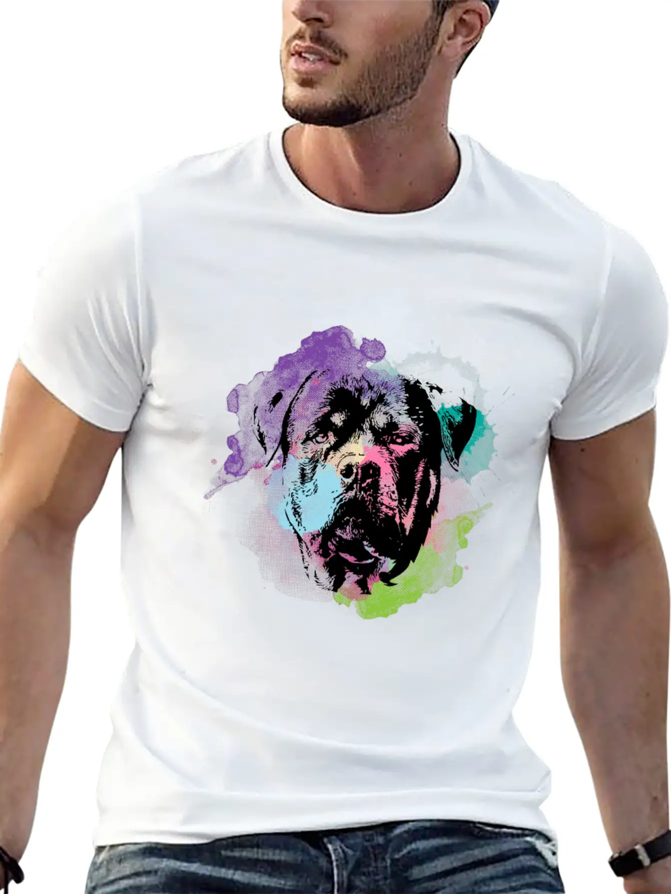 Dog Lover I Splash Art Rottweiler Unisex Casual T-Shirt – Clean Design For Daily Comfort