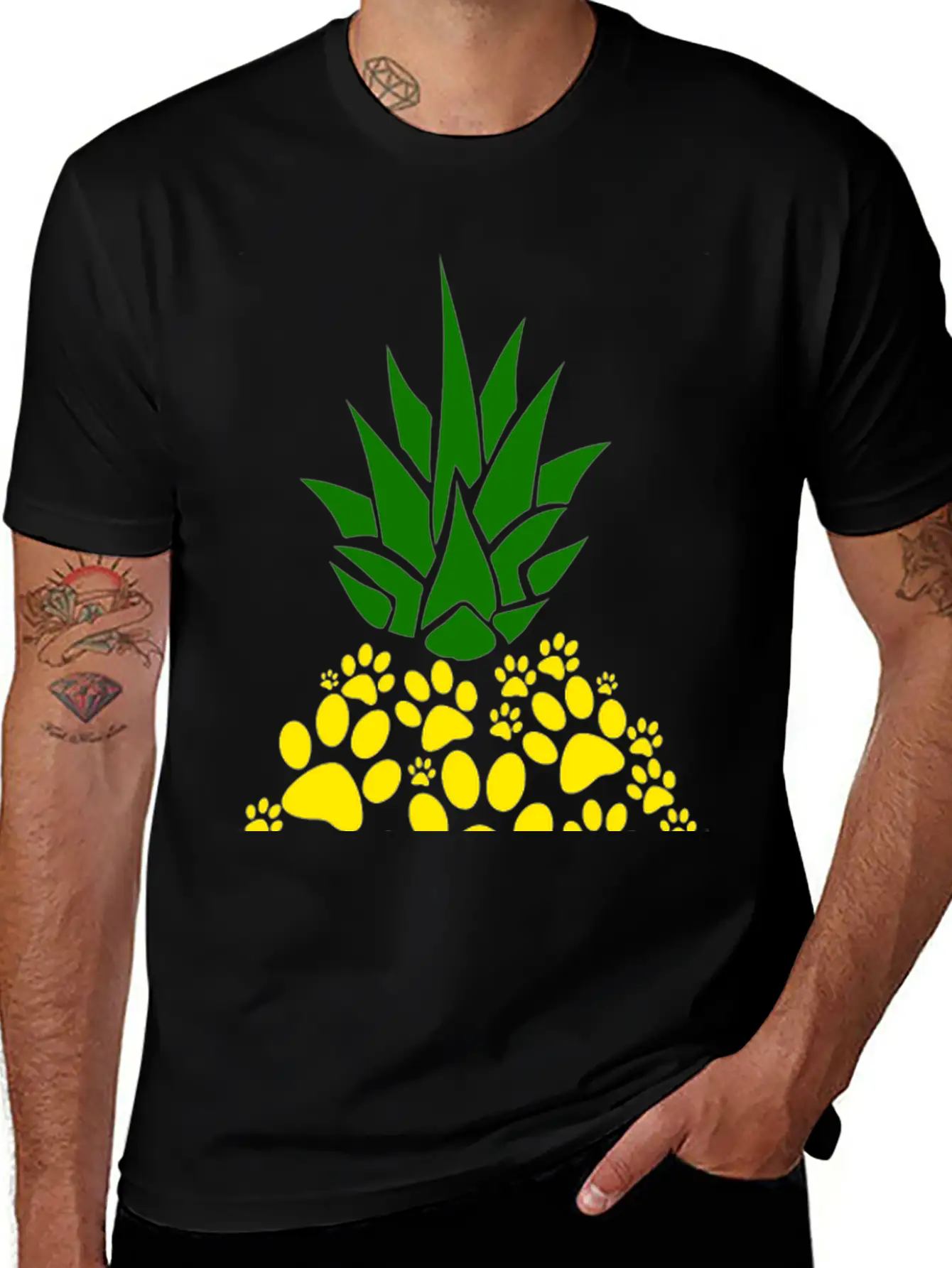 Dog Paw Pineapple Dog Lover Gift Unisex Casual T-Shirt – Clean Design For Daily Comfort