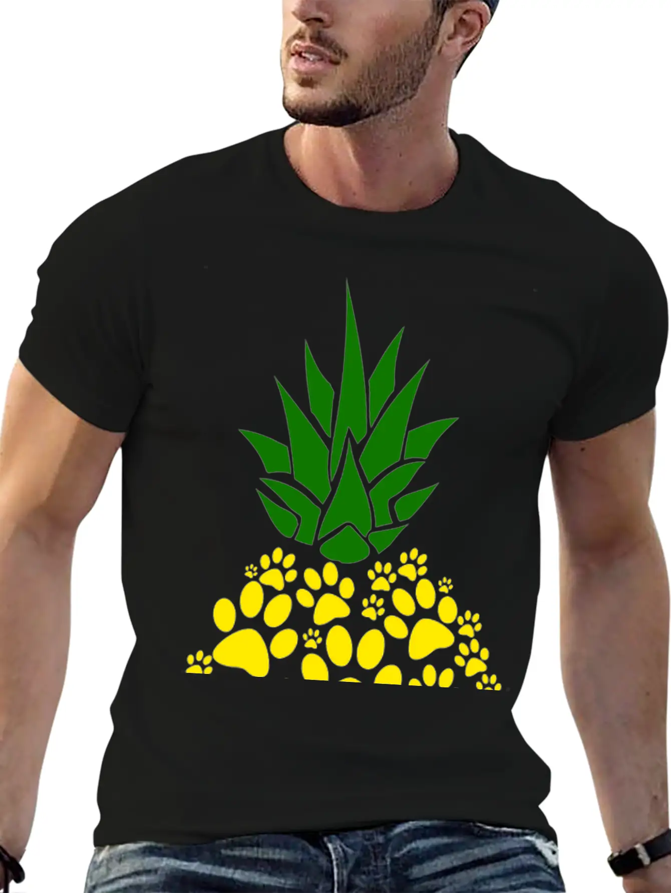 Dog Paw Pineapple Dog Lover Gift Unisex Casual T-Shirt – Clean Design For Daily Comfort