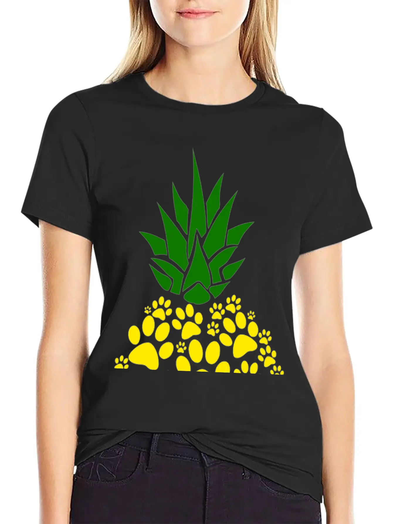 Dog Paw Pineapple Dog Lover Gift Unisex Casual T-Shirt – Clean Design For Daily Comfort