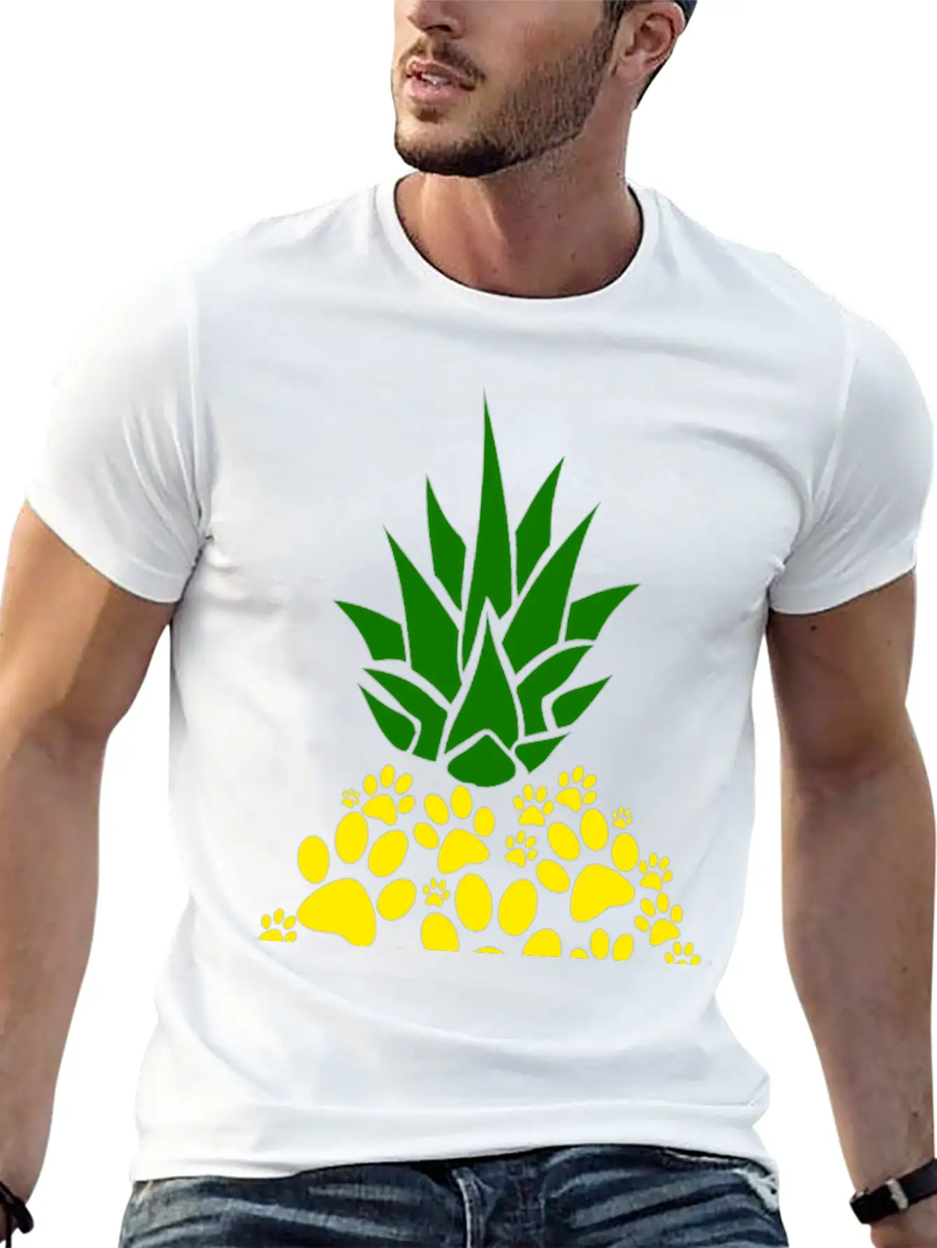 Dog Paw Pineapple Dog Lover Gift Unisex Casual T-Shirt – Clean Design For Daily Comfort