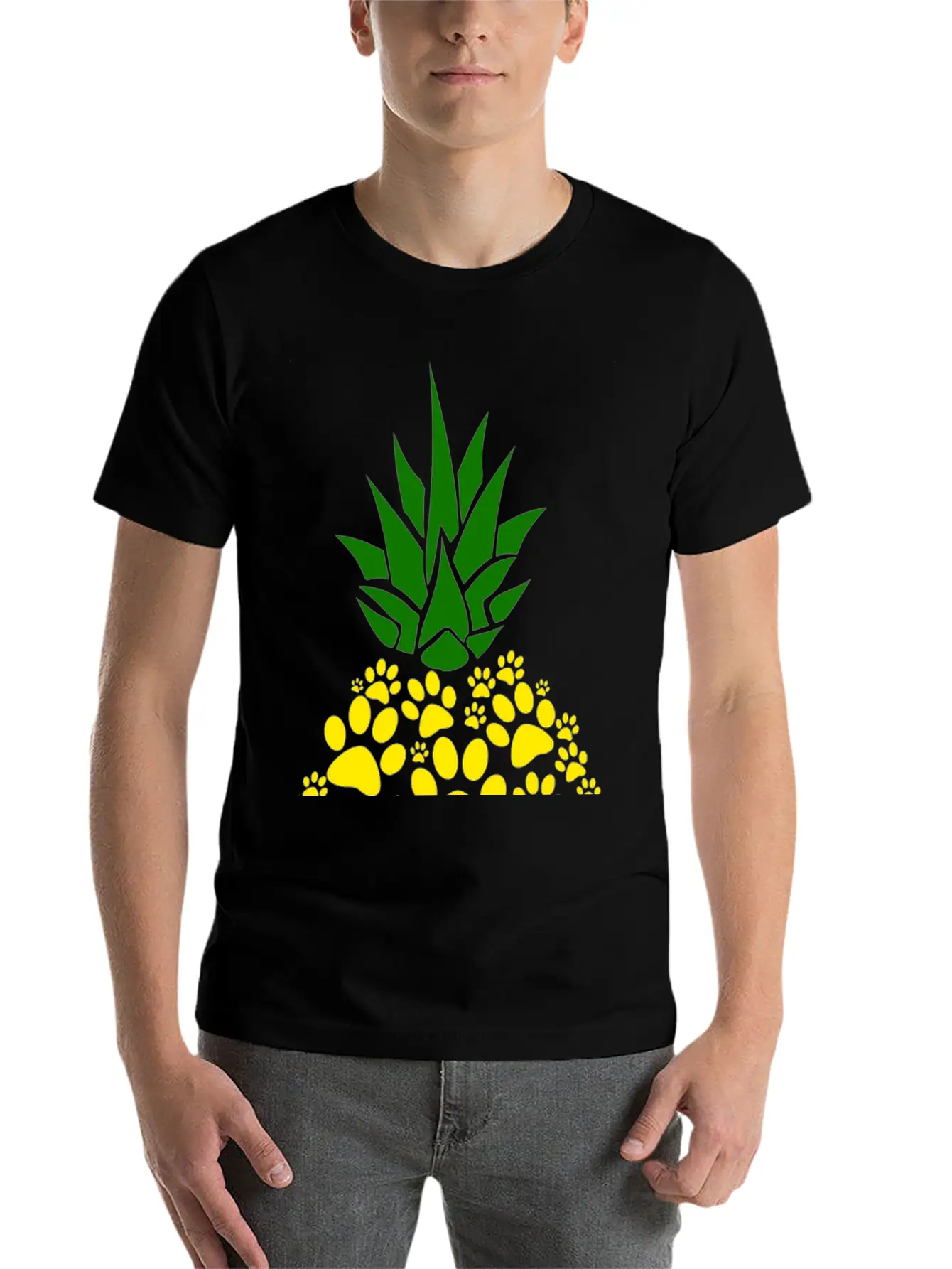Dog Paw Pineapple Dog Lover Gift Unisex Casual T-Shirt – Clean Design For Daily Comfort