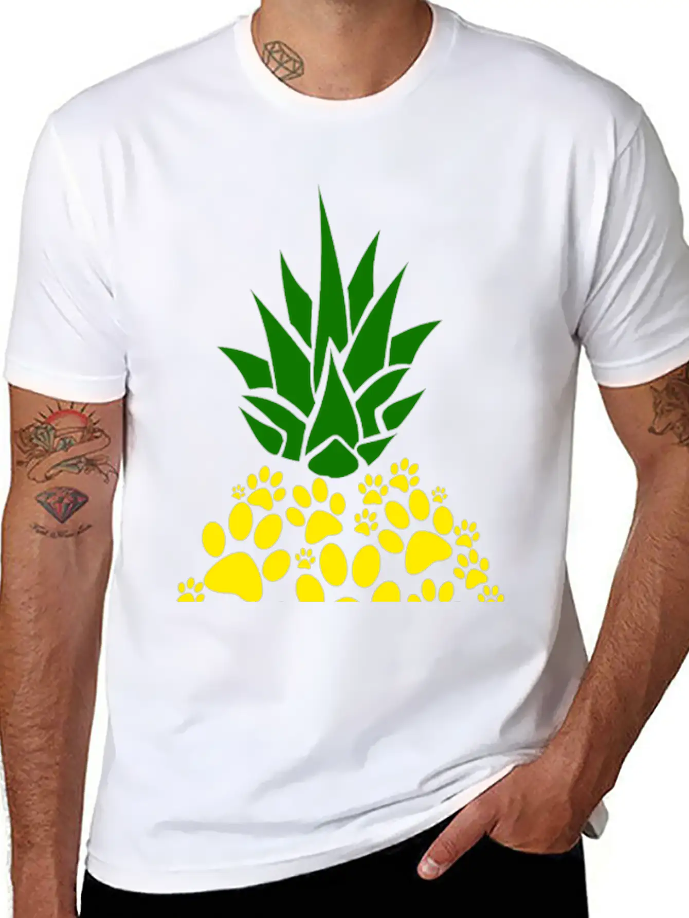 Dog Paw Pineapple Dog Lover Gift Unisex Casual T-Shirt – Clean Design For Daily Comfort