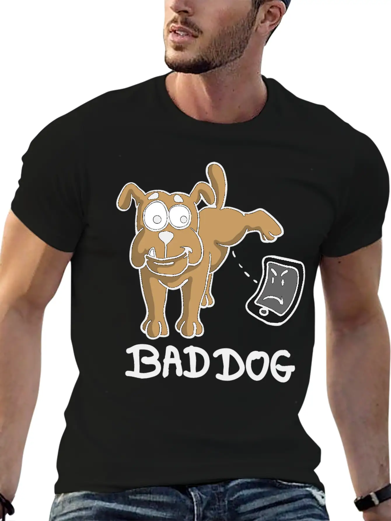 Dog Peeing On Phone Unisex Casual T-Shirt – Clean Design For Daily Comfort