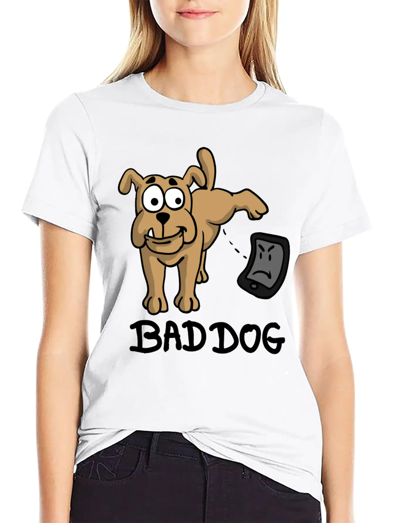 Dog Peeing On Phone Unisex Casual T-Shirt – Clean Design For Daily Comfort