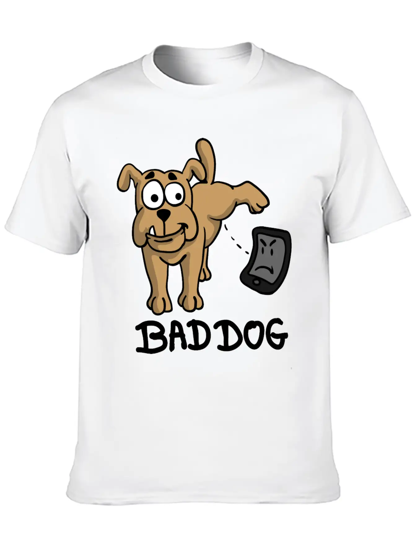 Dog Peeing On Phone Unisex Casual T-Shirt – Clean Design For Daily Comfort