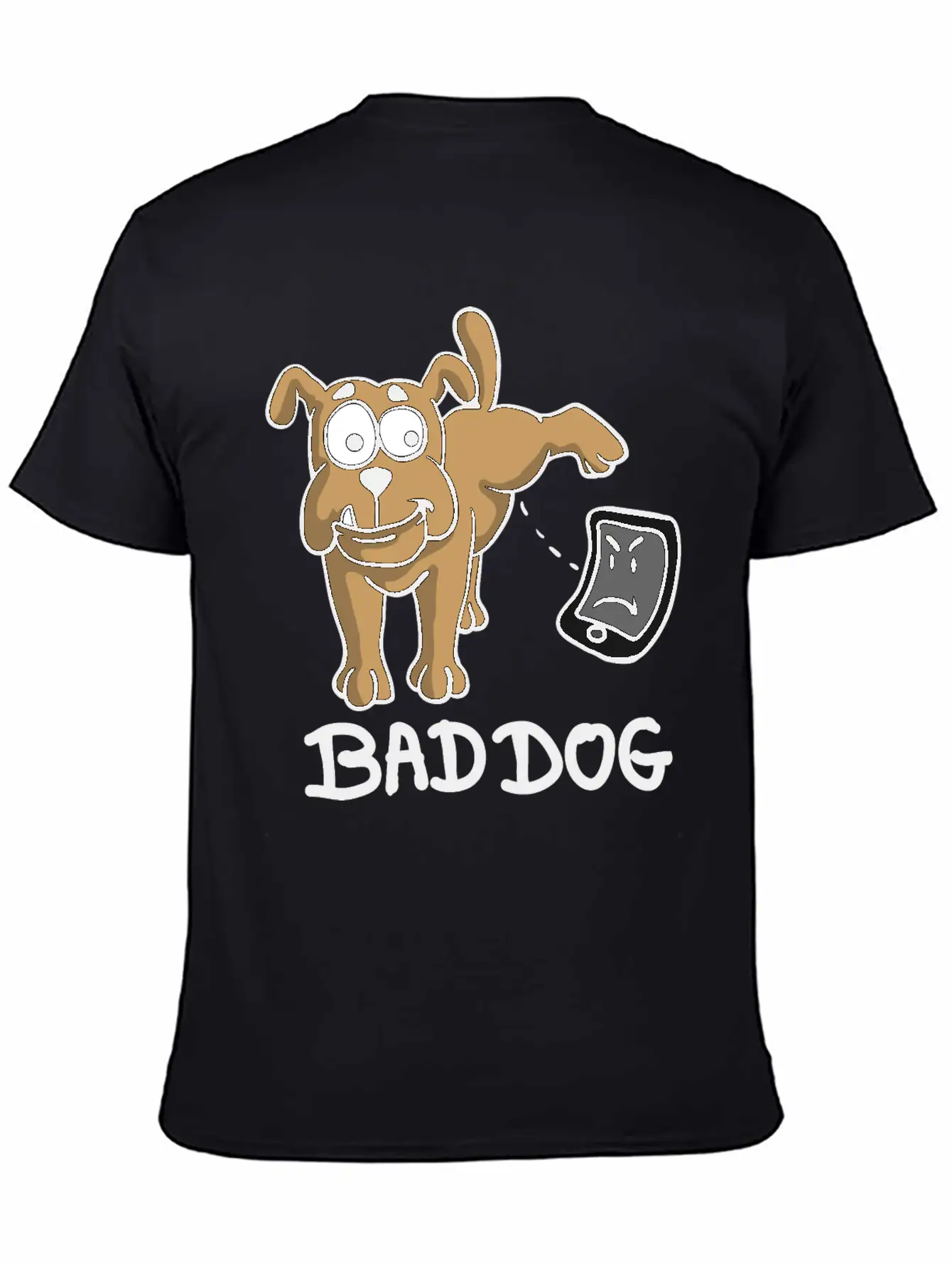 Dog Peeing On Phone Unisex Casual T-Shirt – Clean Design For Daily Comfort