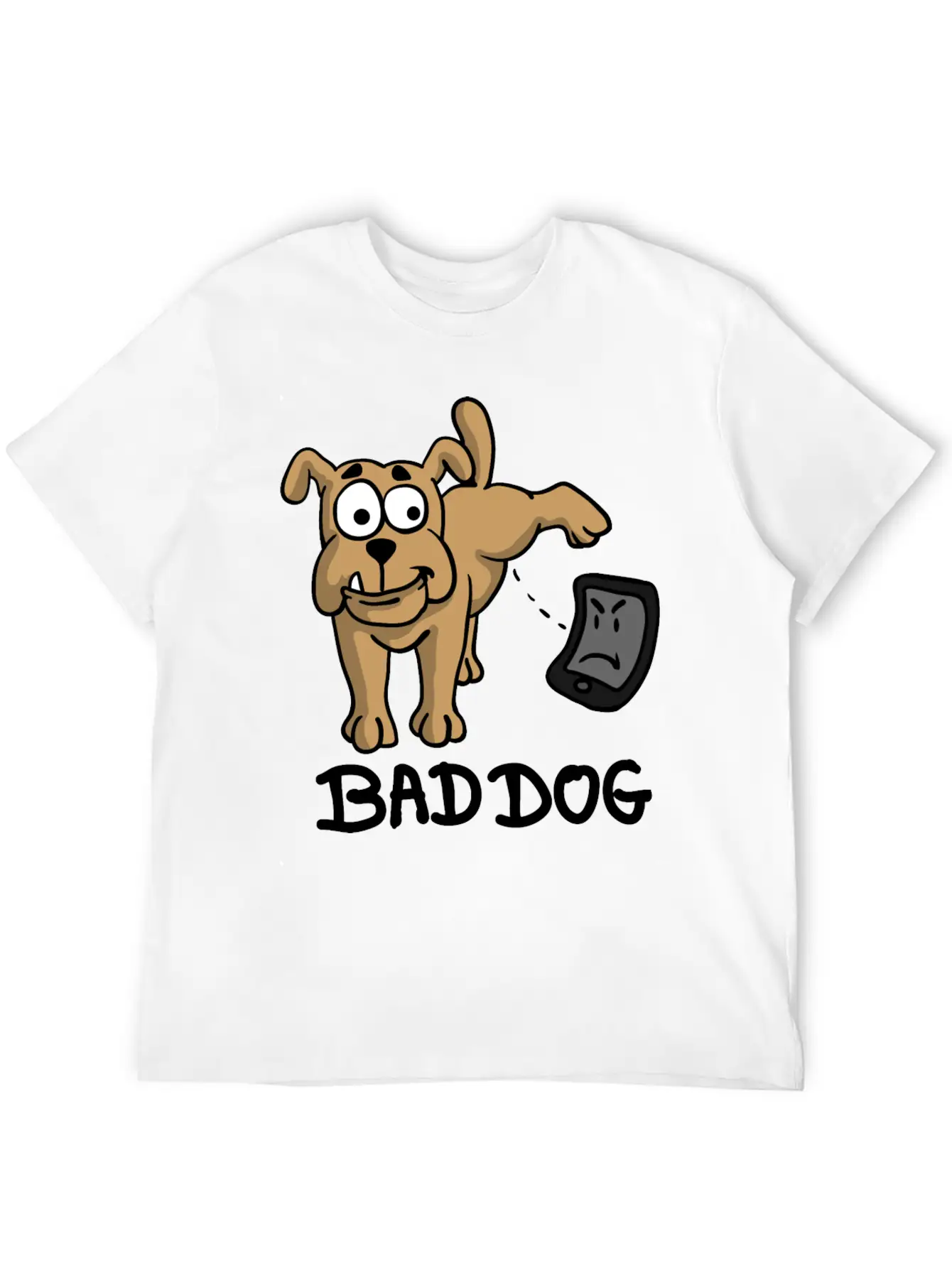 Dog Peeing On Phone Unisex Casual T-Shirt – Clean Design For Daily Comfort