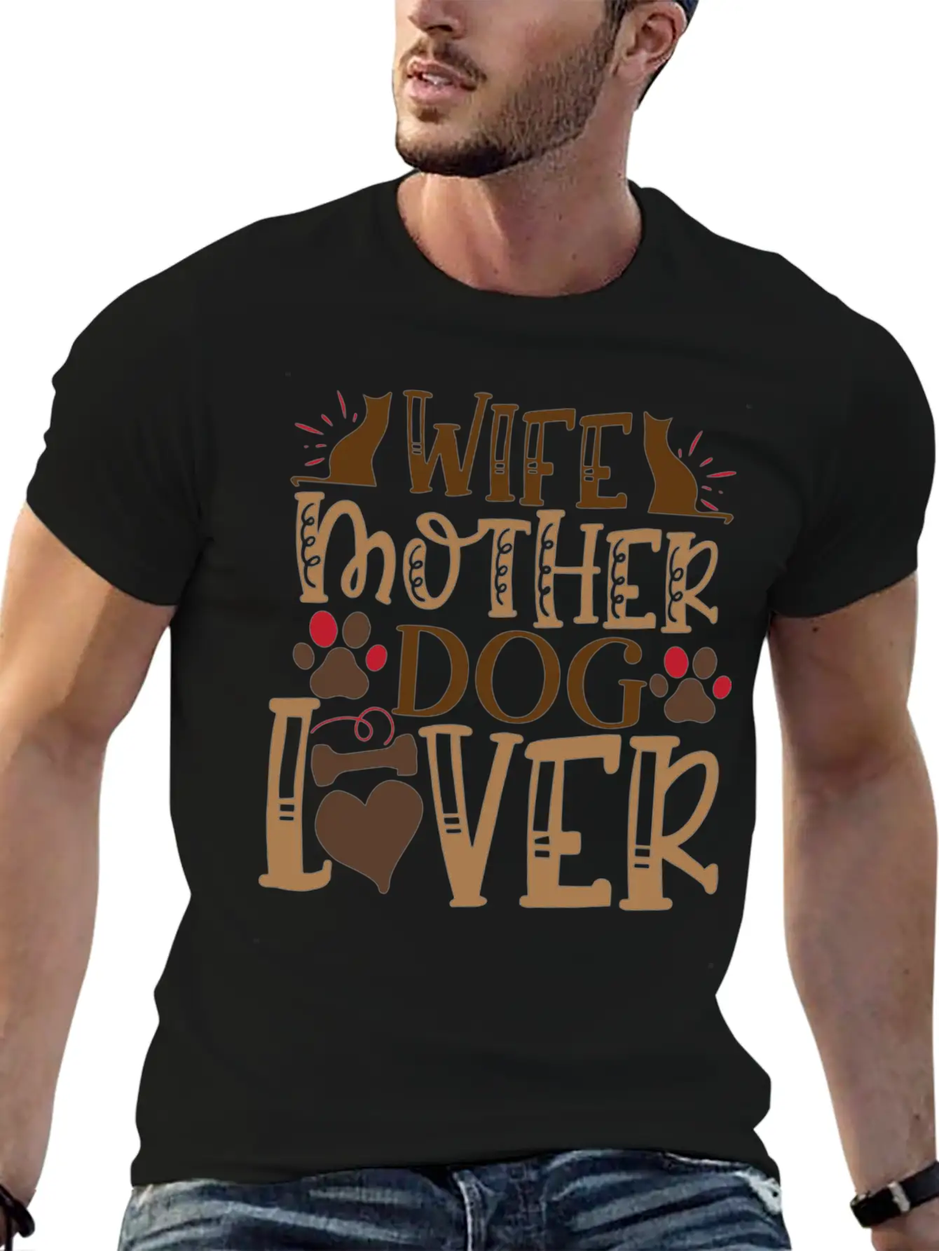 Dog Saying Wife Mother Dog Lover Unisex Casual T-Shirt – Clean Design For Daily Comfort