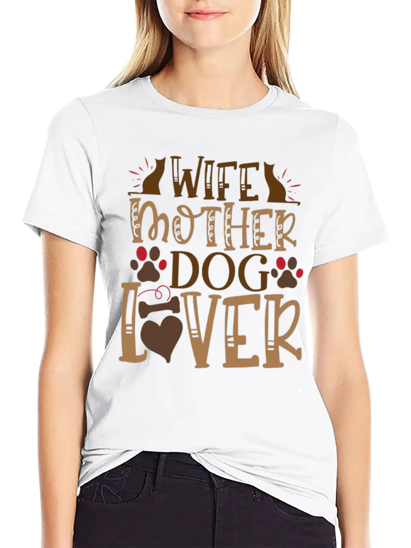 Dog Saying Wife Mother Dog Lover Unisex Casual T-Shirt – Clean Design For Daily Comfort