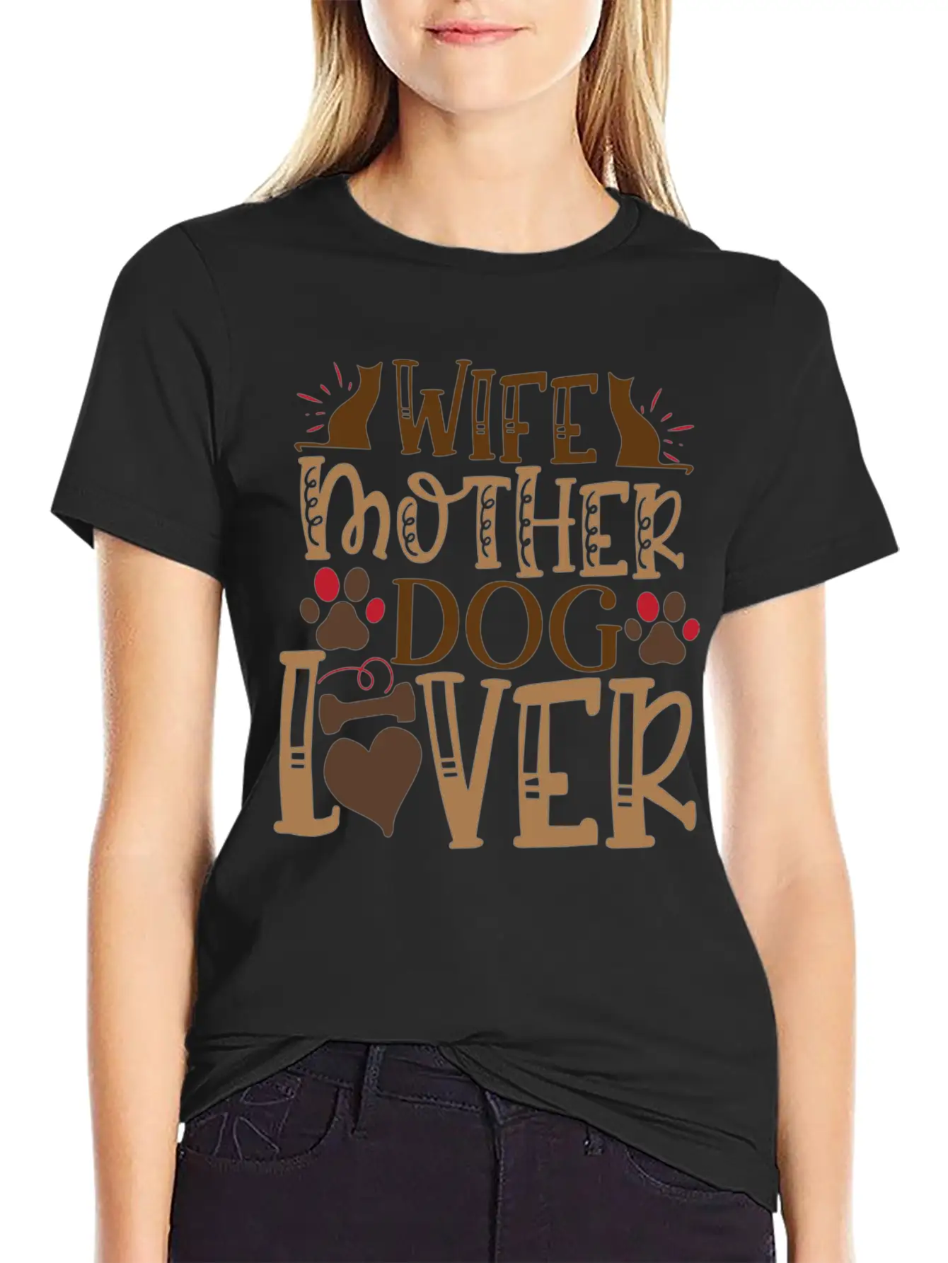 Dog Saying Wife Mother Dog Lover Unisex Casual T-Shirt – Clean Design For Daily Comfort