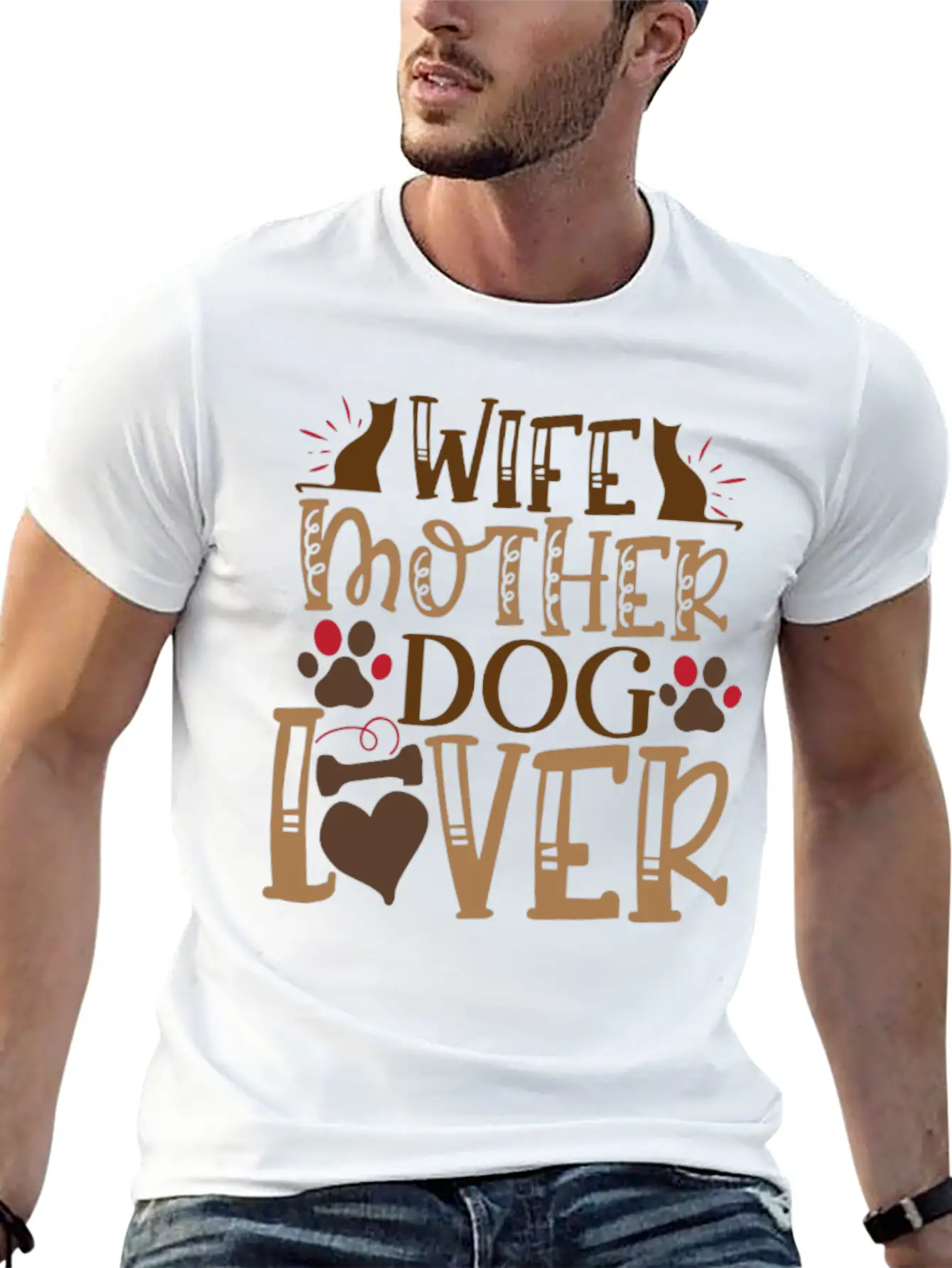 Dog Saying Wife Mother Dog Lover Unisex Casual T-Shirt – Clean Design For Daily Comfort
