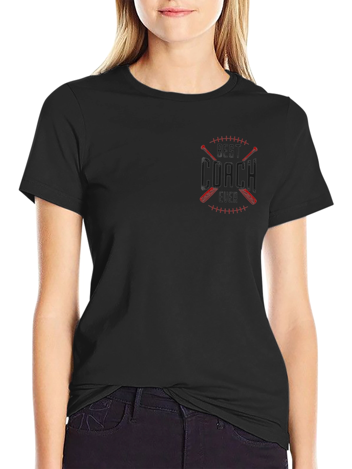 Best Coach T-Shirt - Baseball Crossed Bats Design