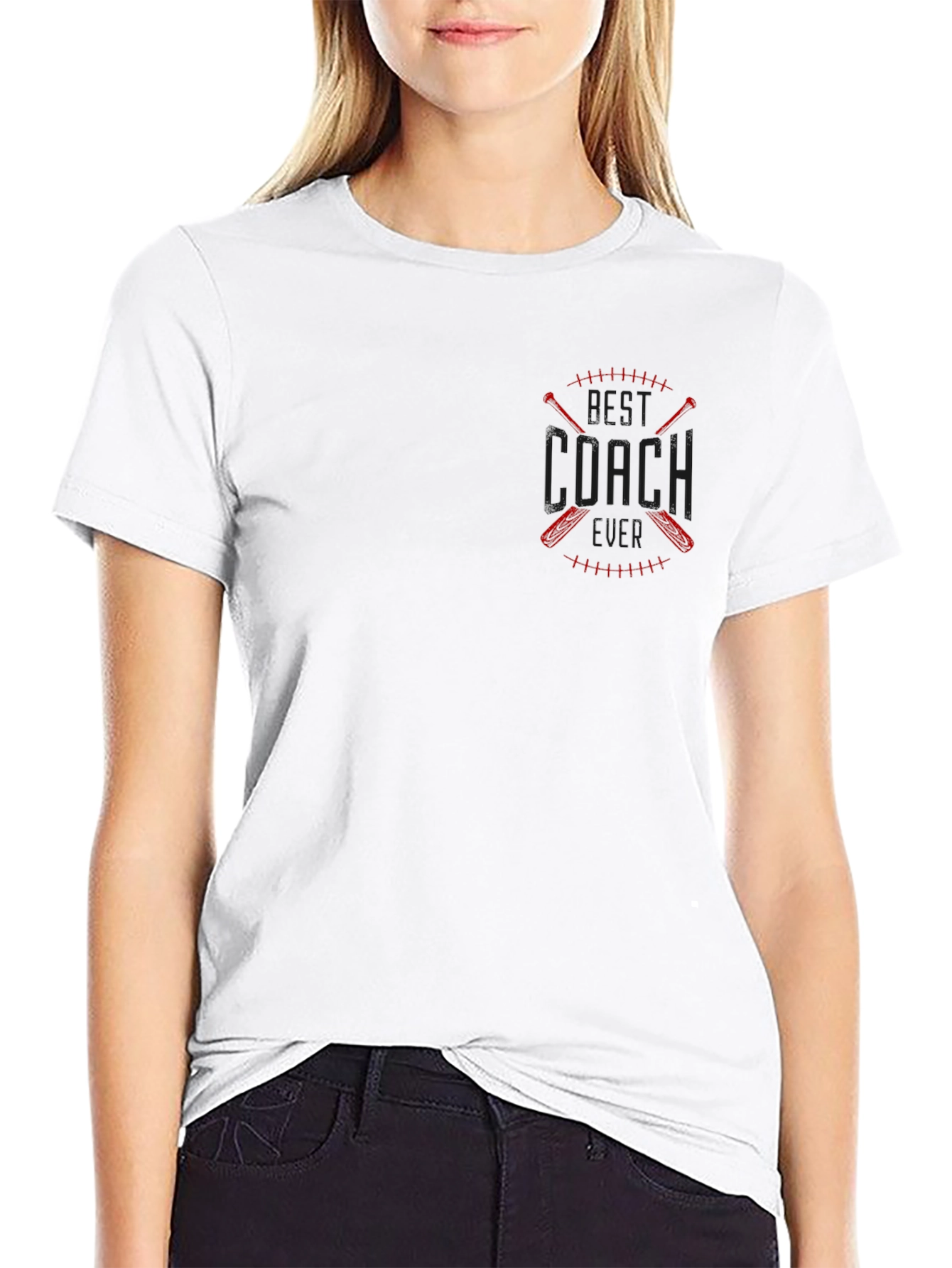 Best Coach T-Shirt - Baseball Crossed Bats Design