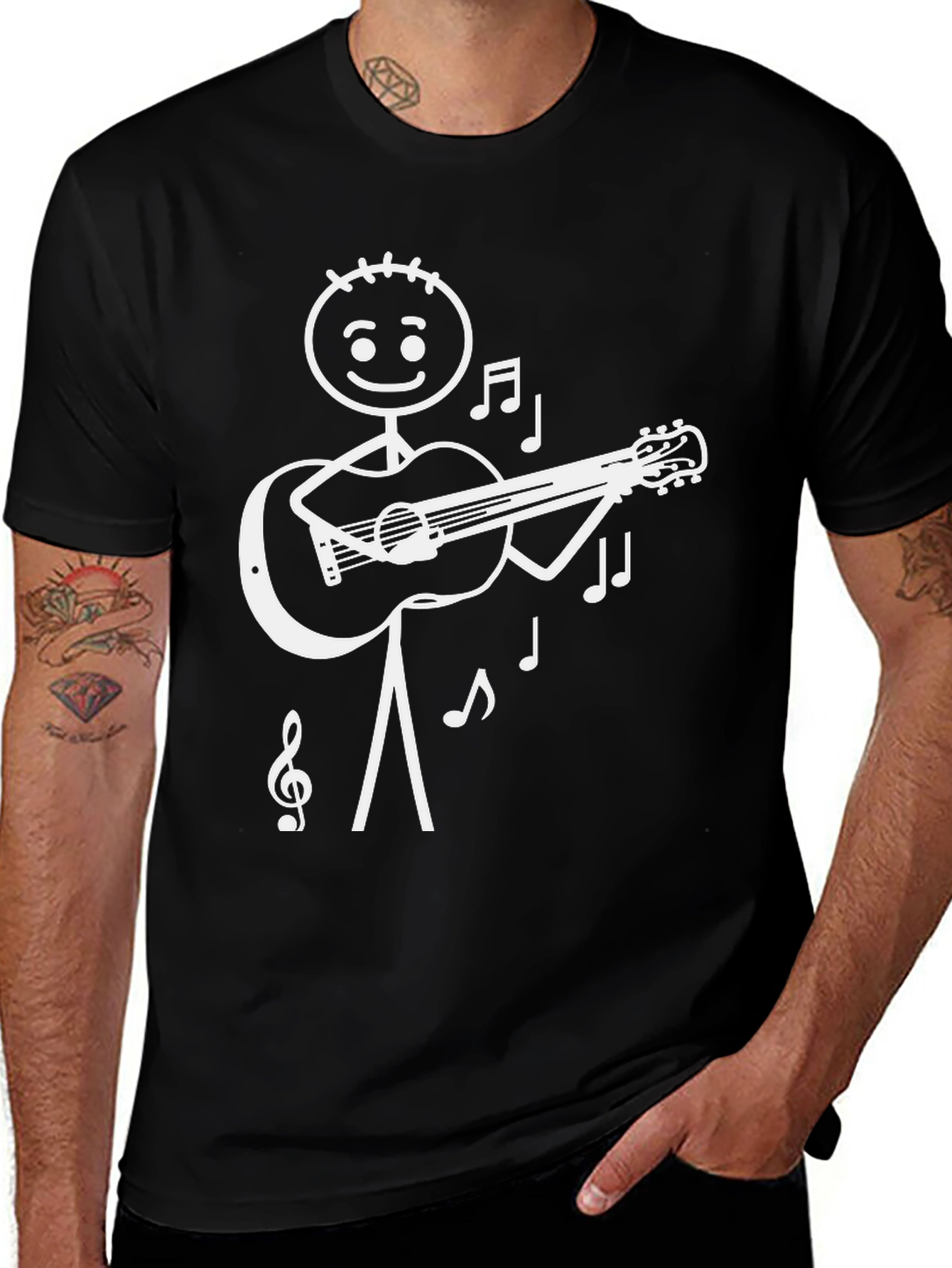 Stick Figure Guitarist T-Shirt - Musical Tee