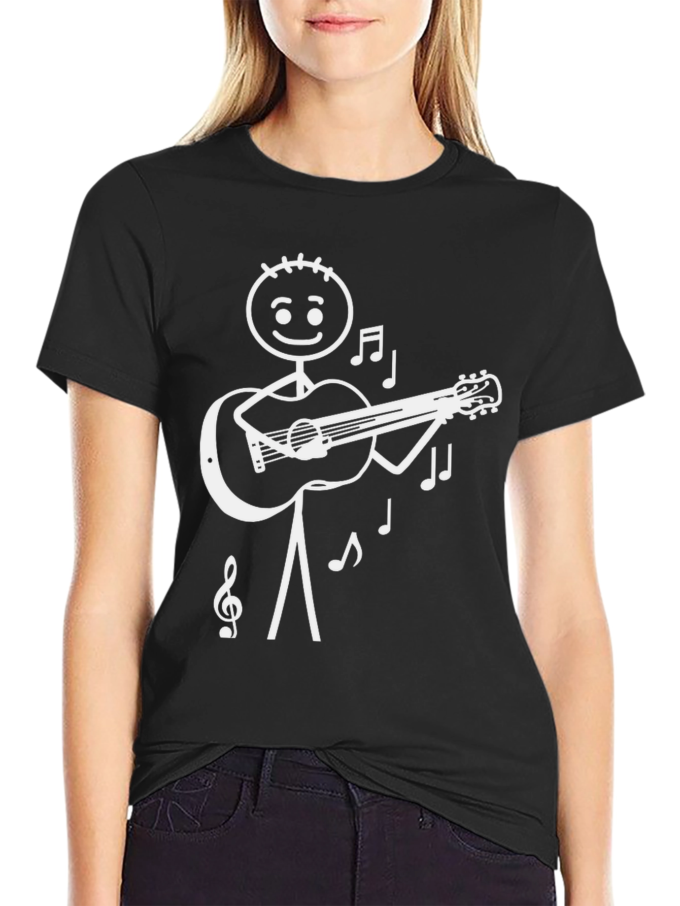 Stick Figure Guitarist T-Shirt - Musical Tee