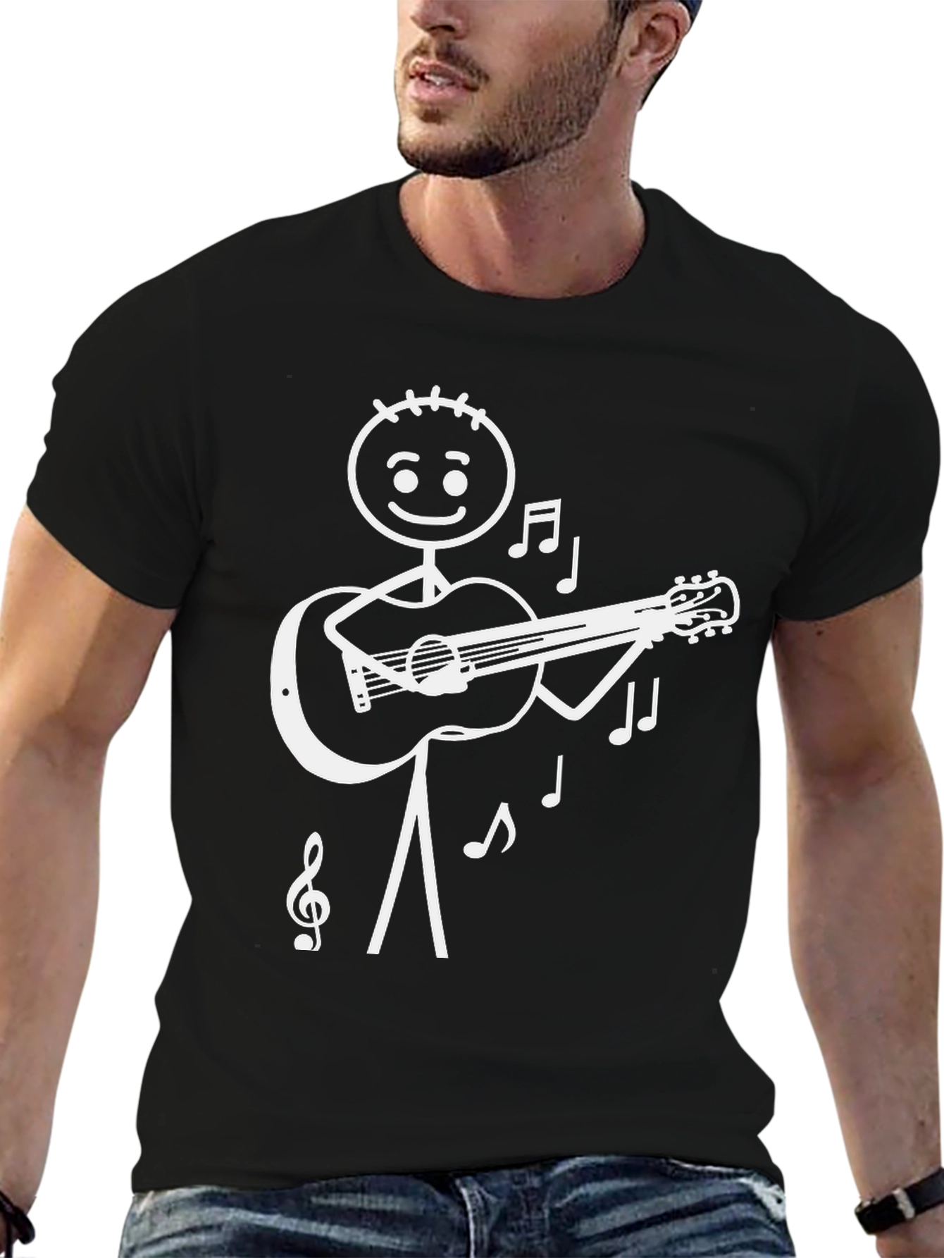 Stick Figure Guitarist T-Shirt - Musical Tee