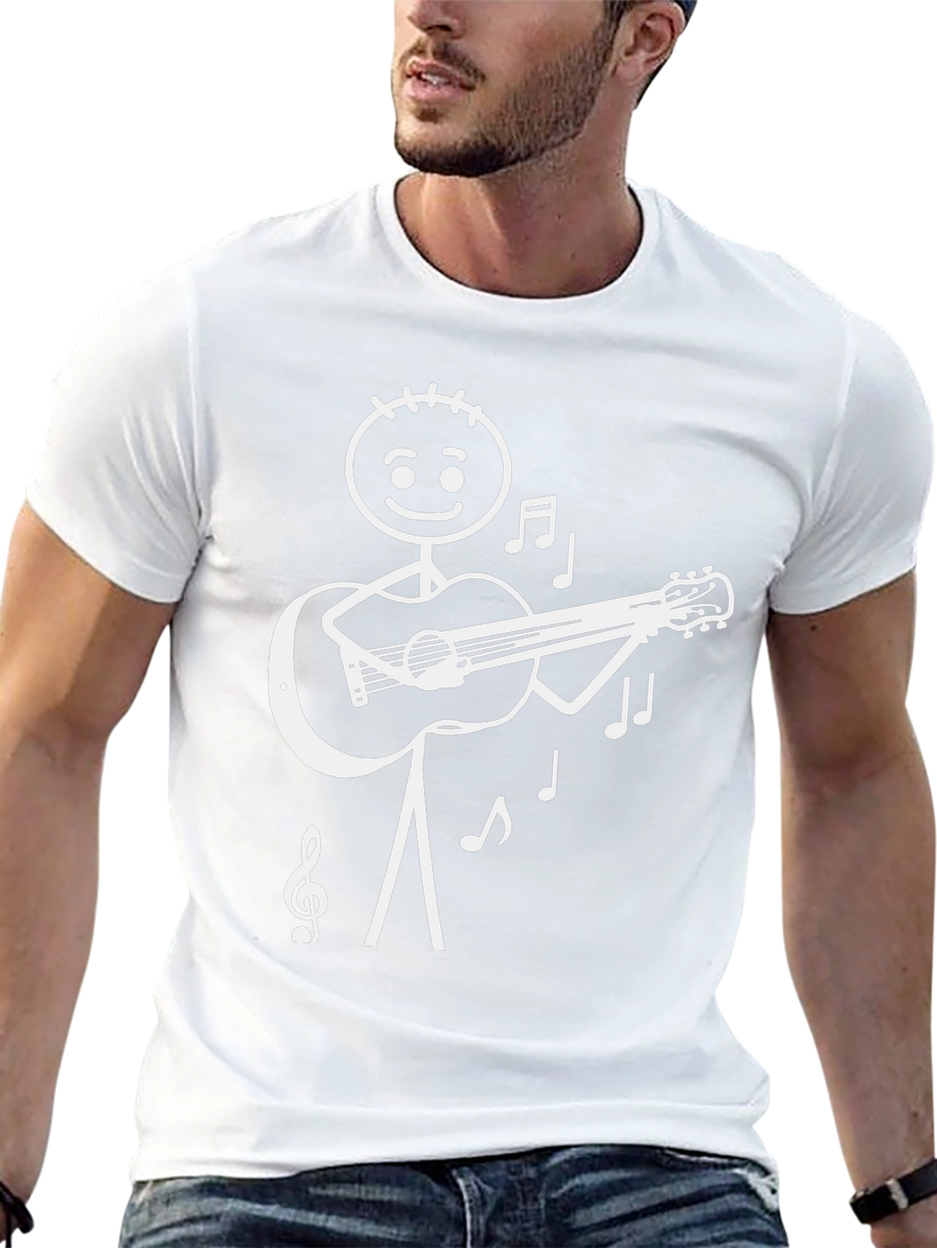 Stick Figure Guitarist T-Shirt - Musical Tee