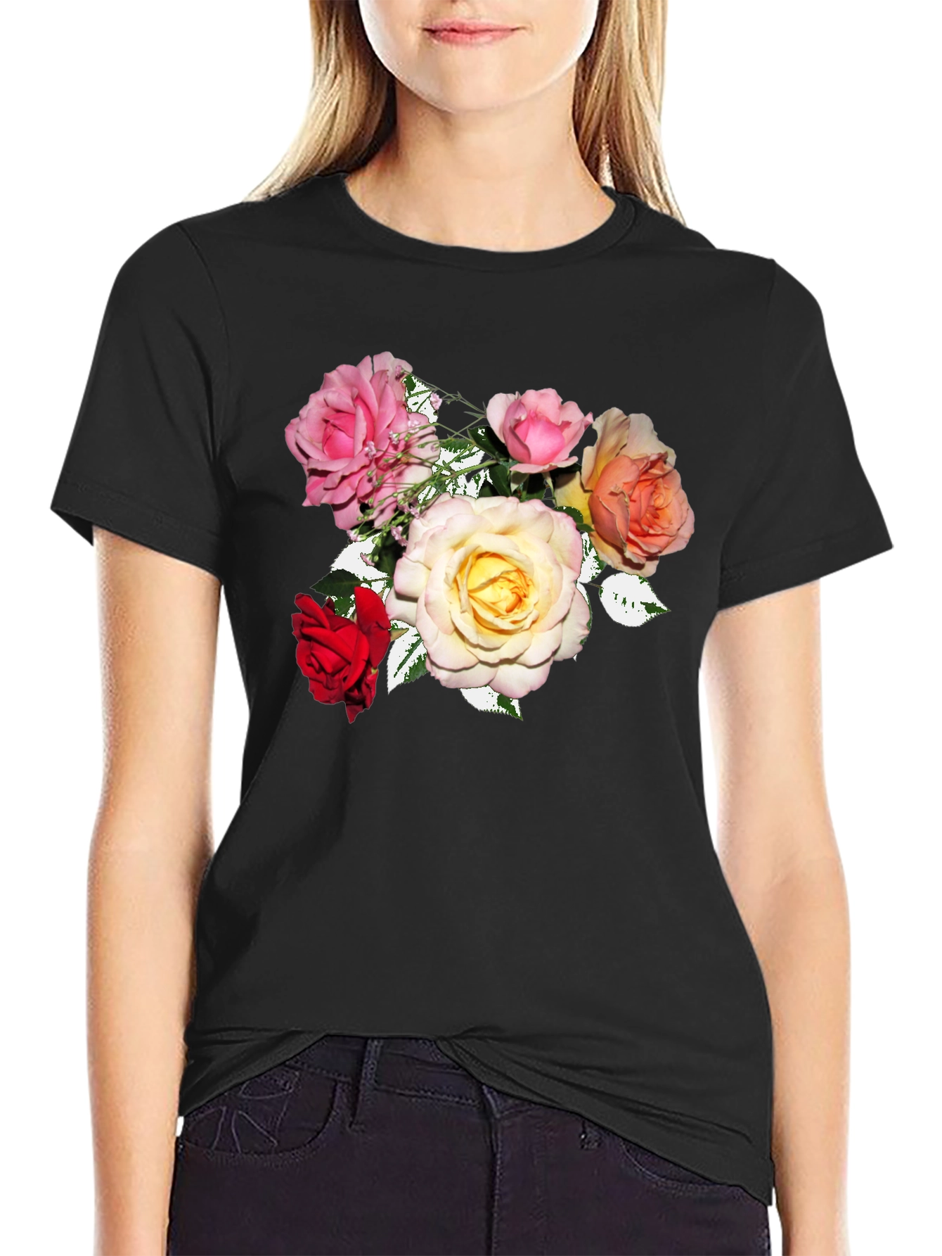 Floral Rose Bouquet Graphic Tee