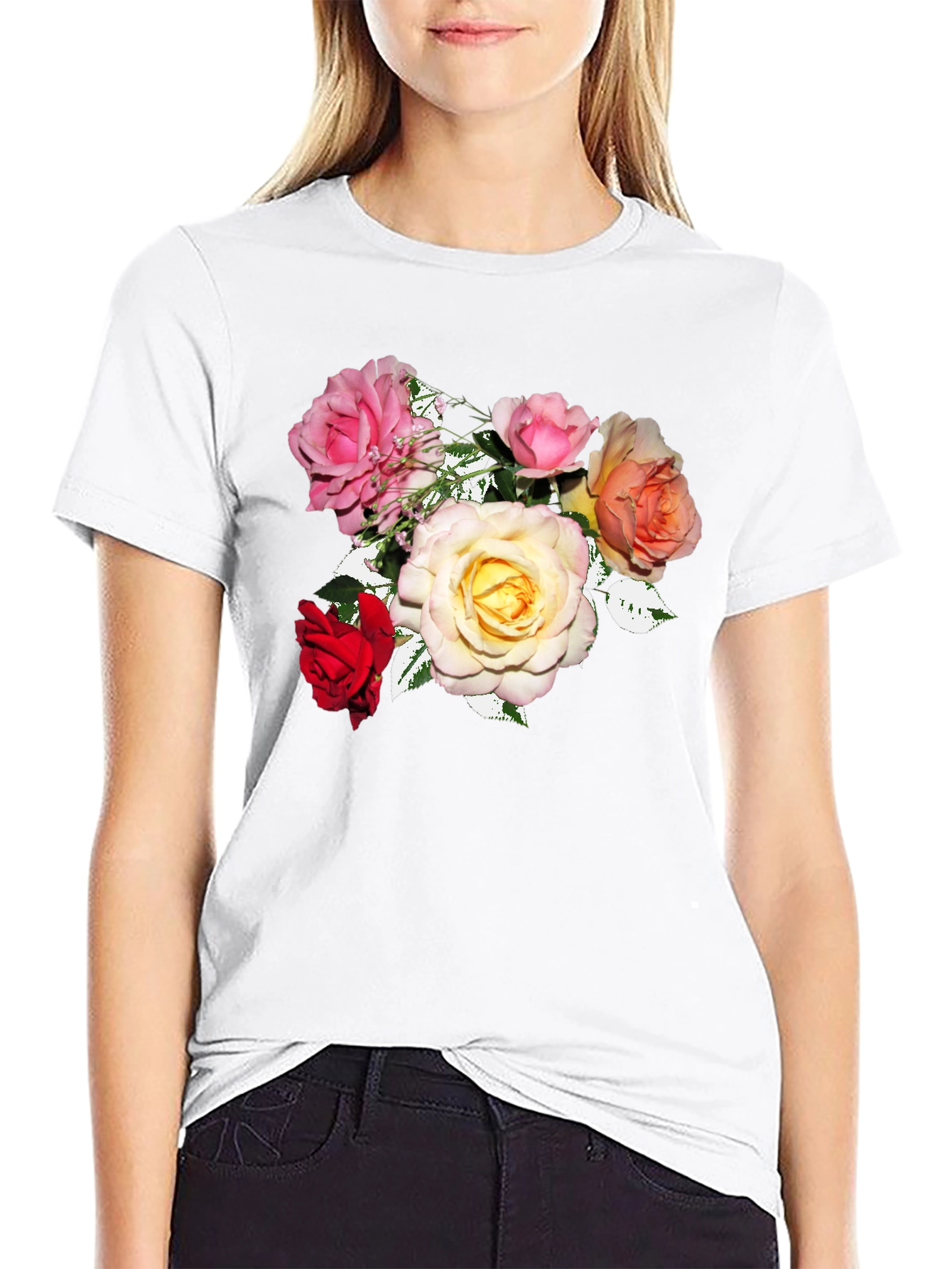 Floral Rose Bouquet Graphic Tee