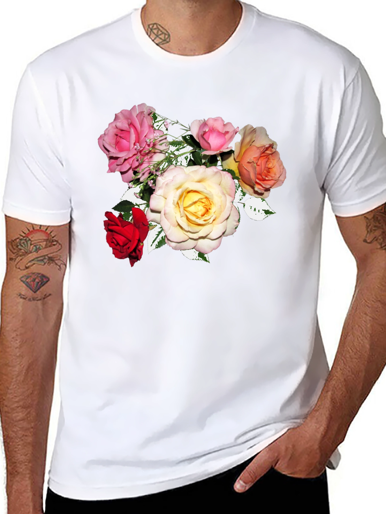 Floral Rose Bouquet Graphic Tee
